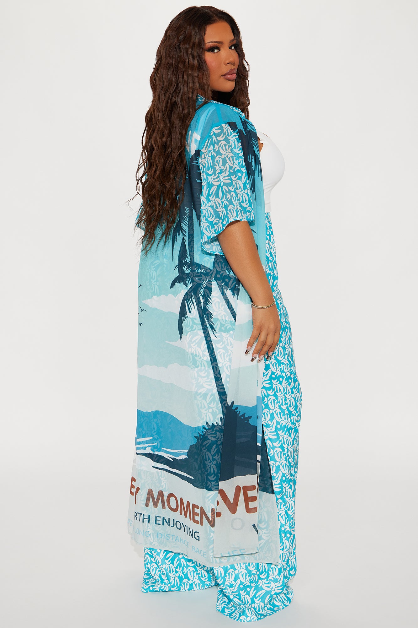 Coastal Escape Pant Set - Aqua - Image 6