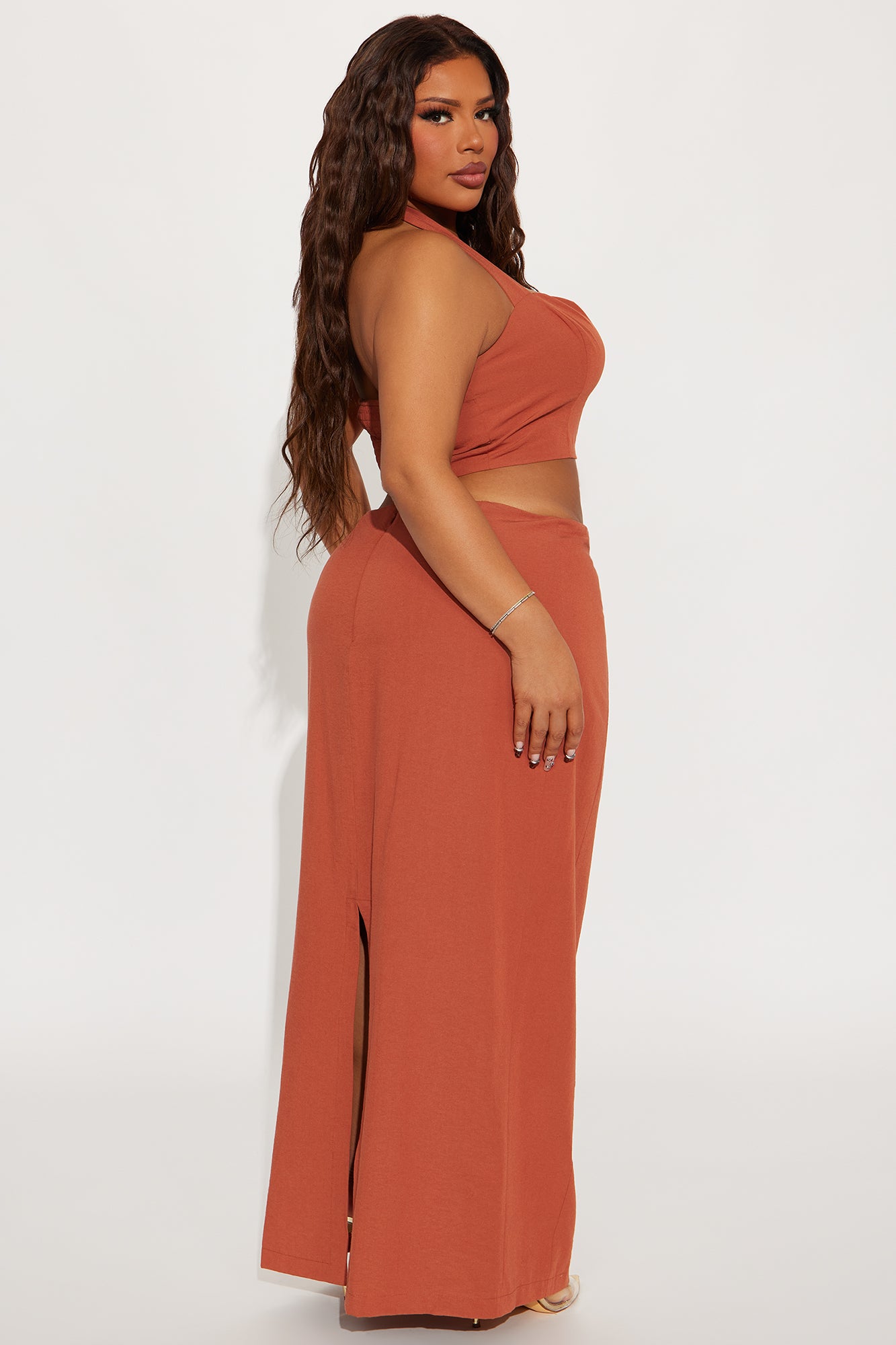 Sweet Life Linen Skirt Set - Rust - Image 6