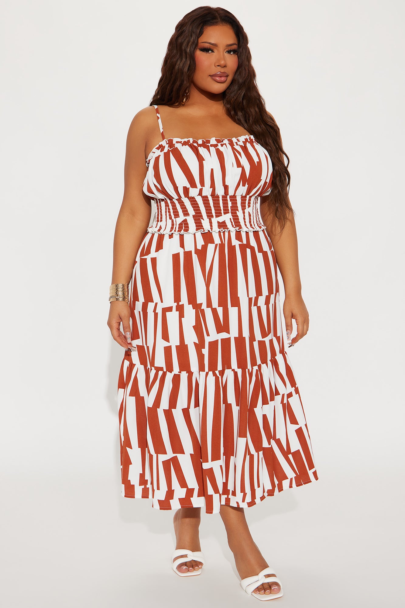 A Different Energy Midi Dress - Rust/combo - Image 4