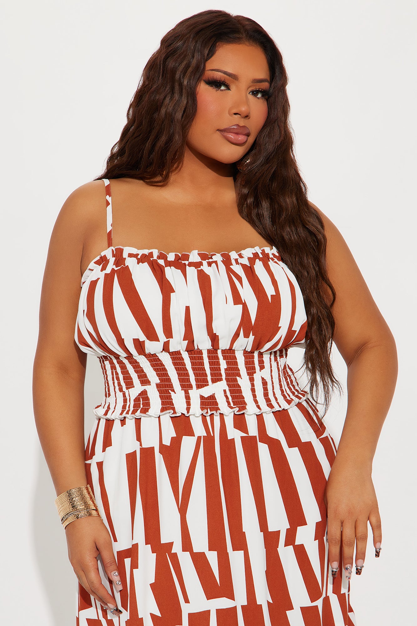 A Different Energy Midi Dress - Rust/combo - Image 5