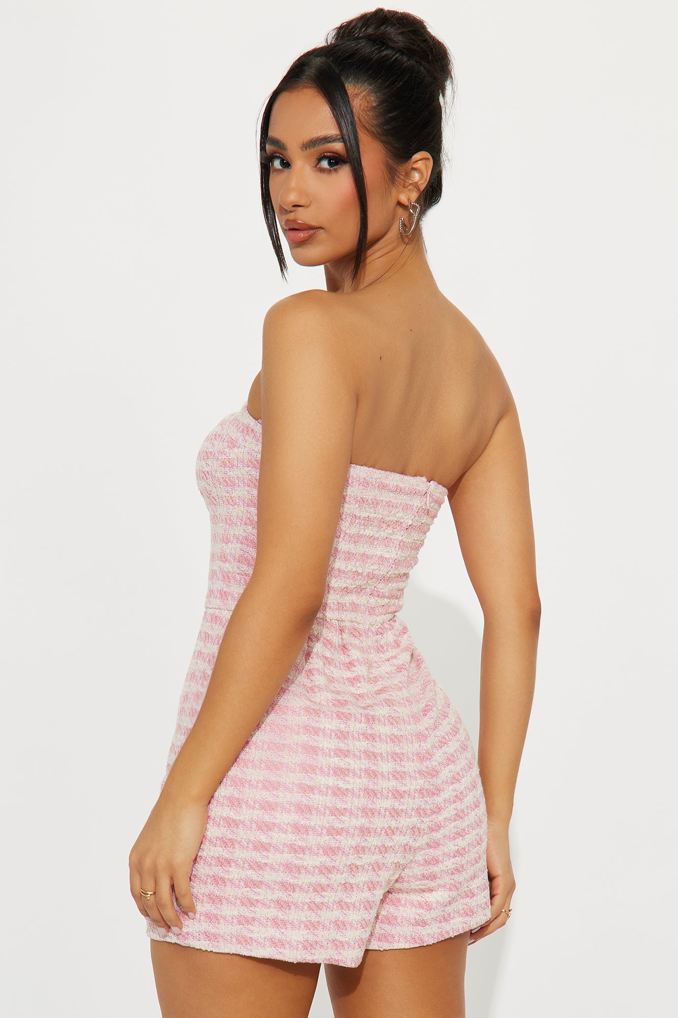 Brunch With You Tweed Romper - Pink/combo - Image 3