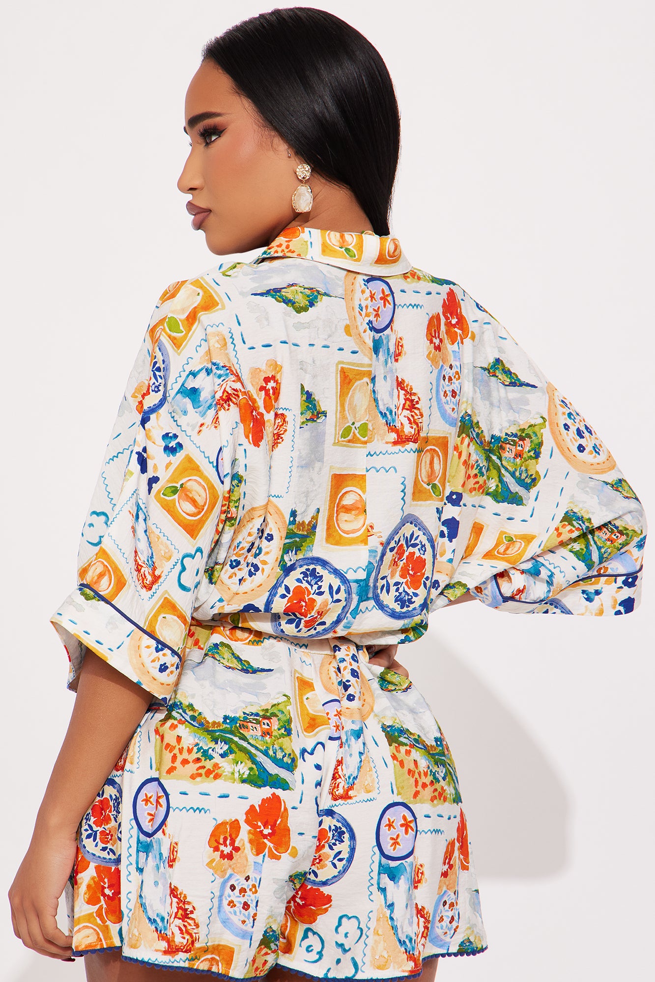 Island Vibes 2 Piece Romper Set - White/combo - Image 3