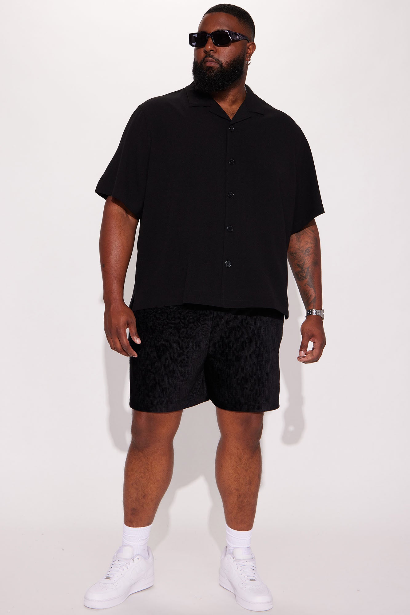 Golden Hour Short Sleeve Button Up - Black - Image 5