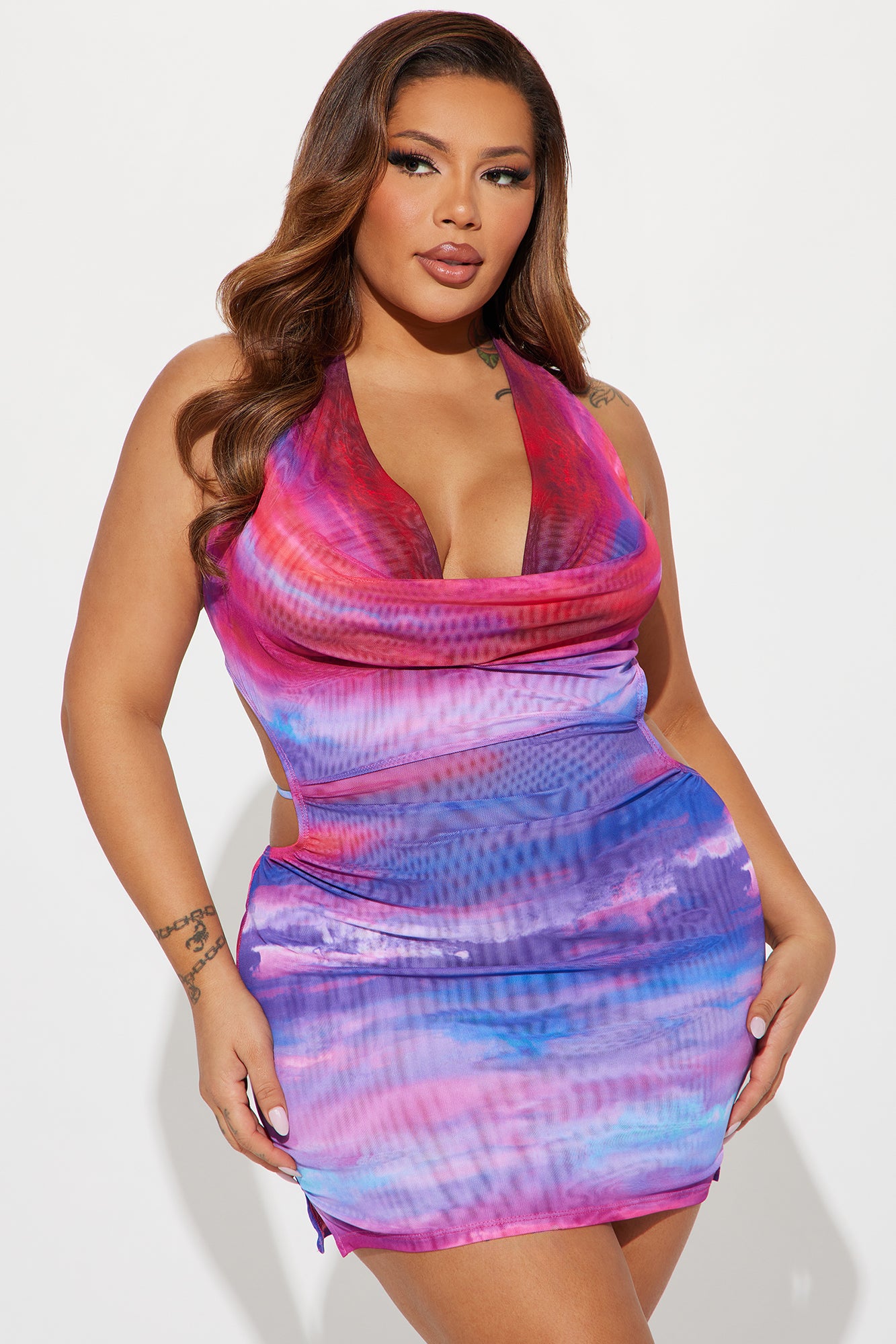 Danielle Ombre Micro Mini Dress - Purple/combo - Image 6
