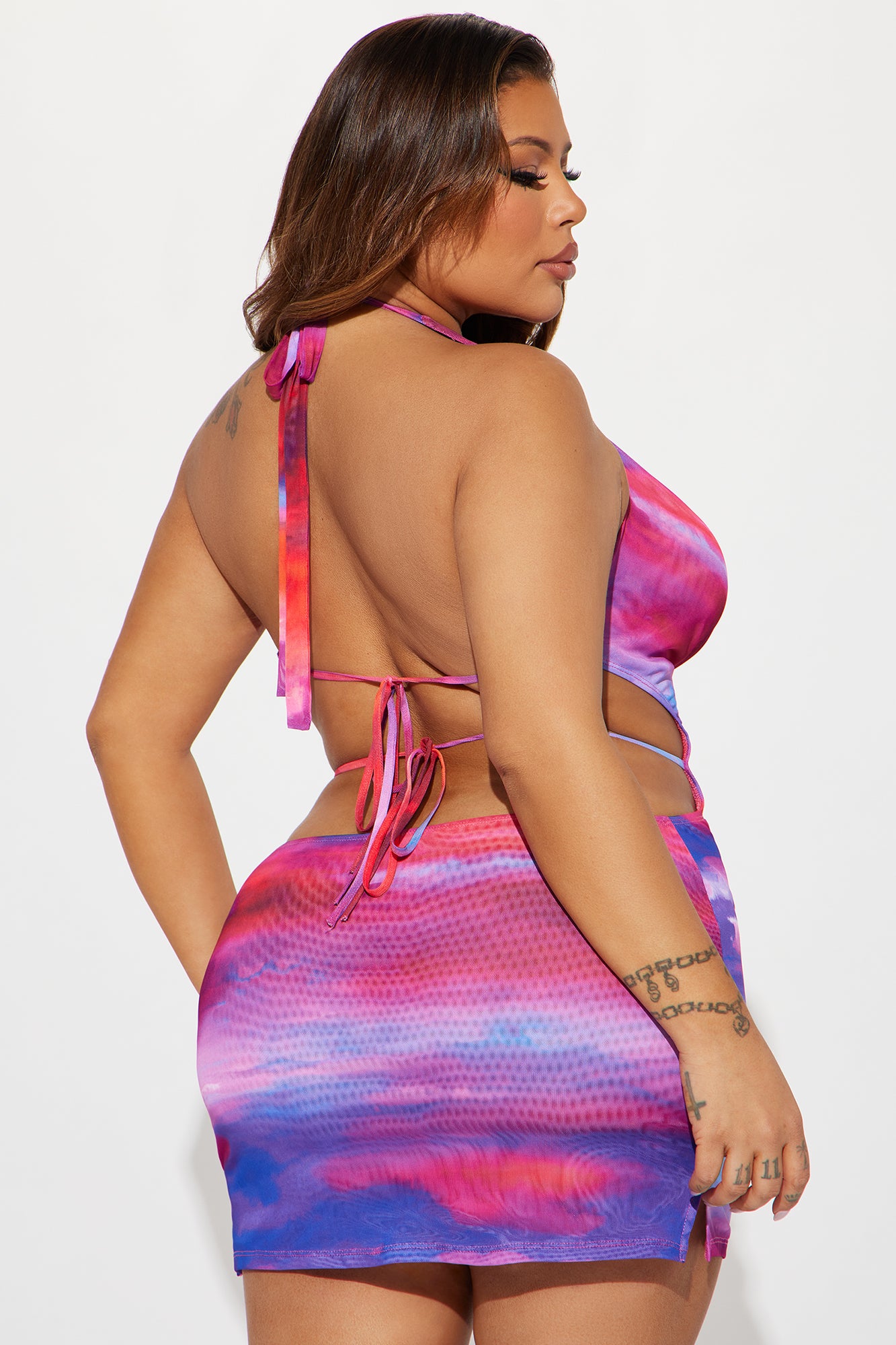Danielle Ombre Micro Mini Dress - Purple/combo - Image 7