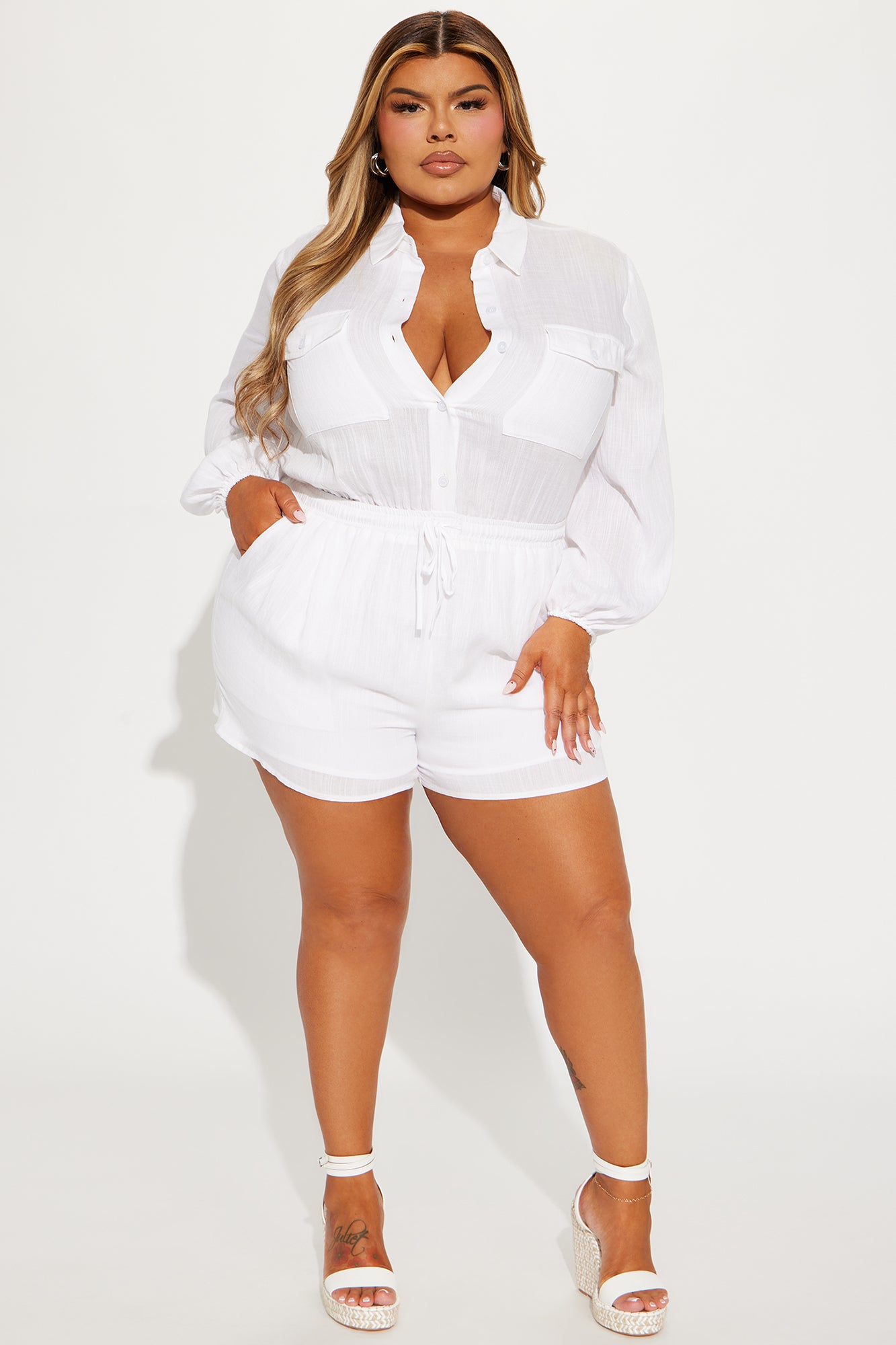 Hamptons Linen Romper - White - Image 4
