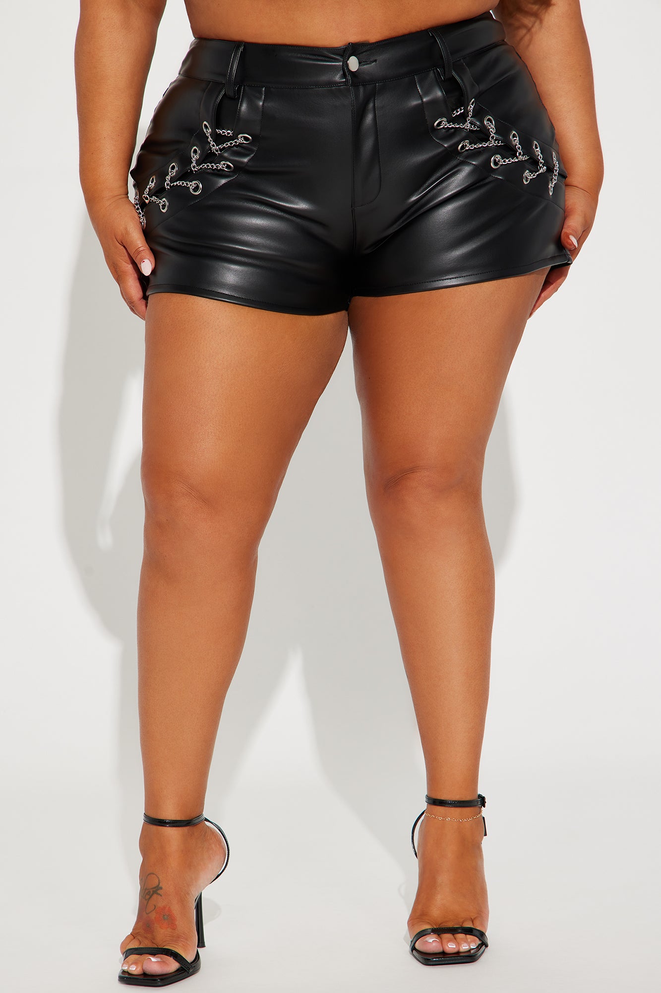 Seek And Destroy Faux Leather Short - Black - Image 5