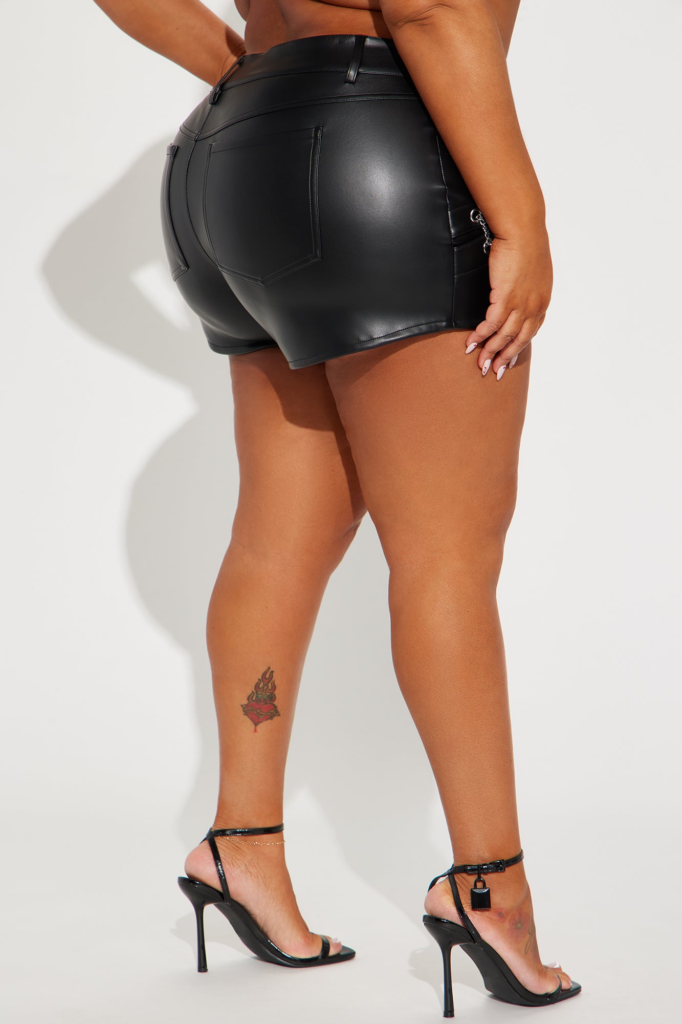 Seek And Destroy Faux Leather Short - Black - Image 8