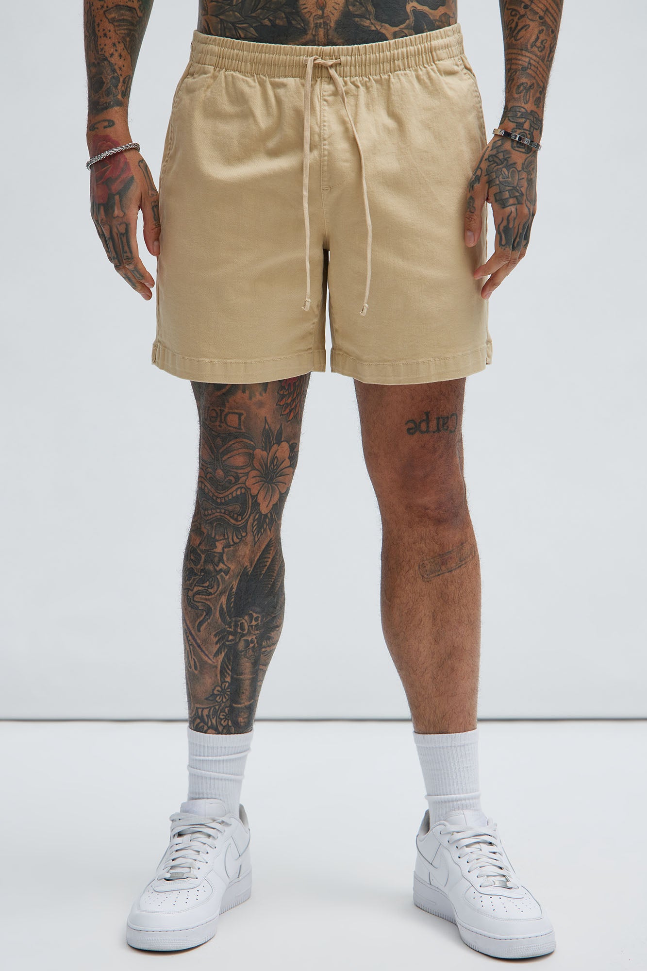 Twill Volley Shorts - Khaki - Image 4