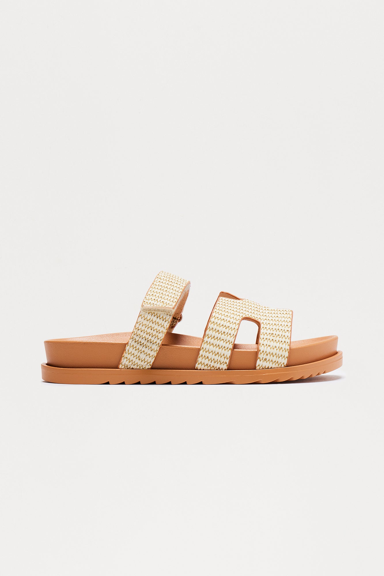 Trey Raffia Strap Slides - Natural - Image 3