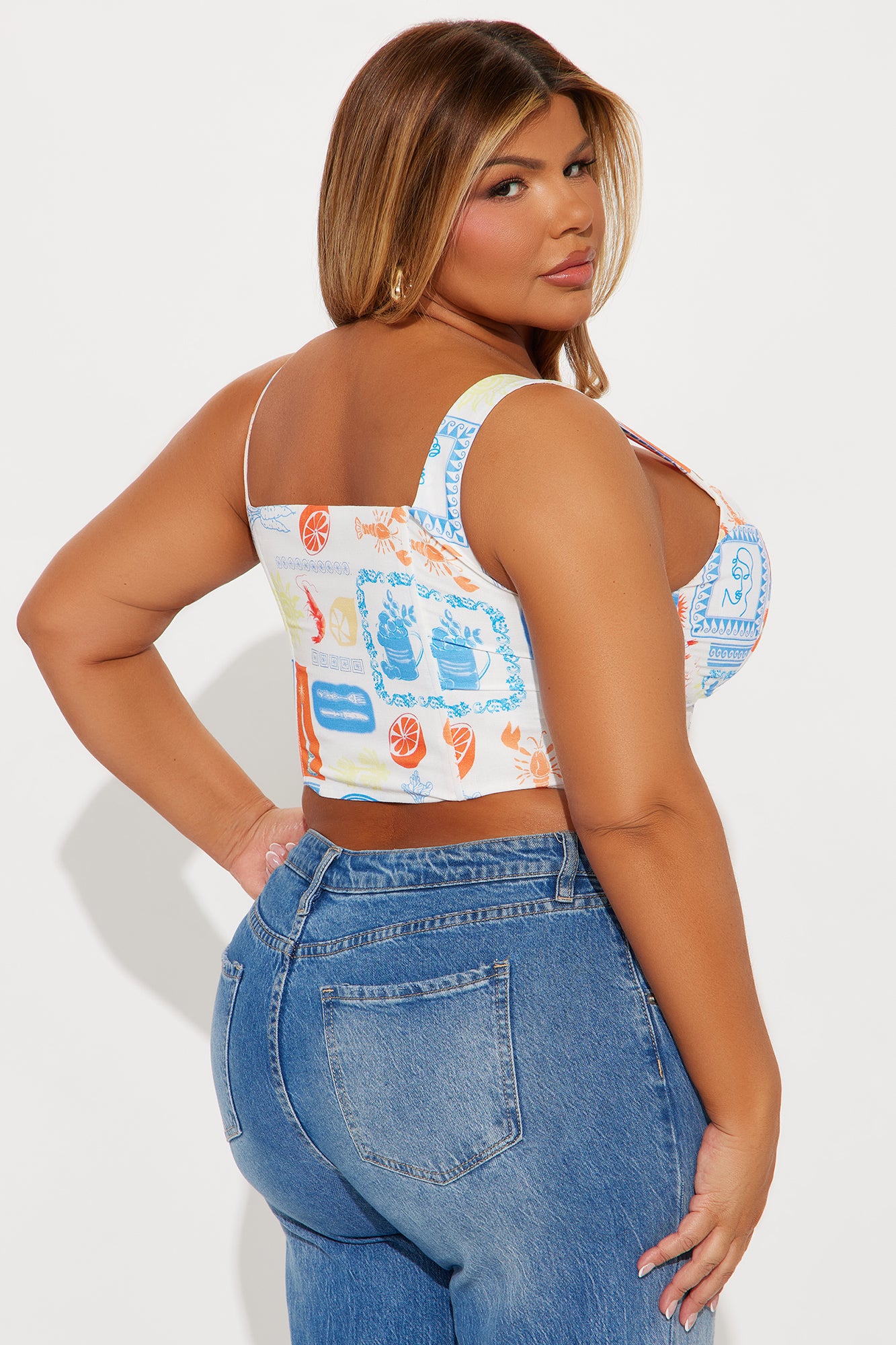 Atlas Linen Corset Top - White/combo - Image 6