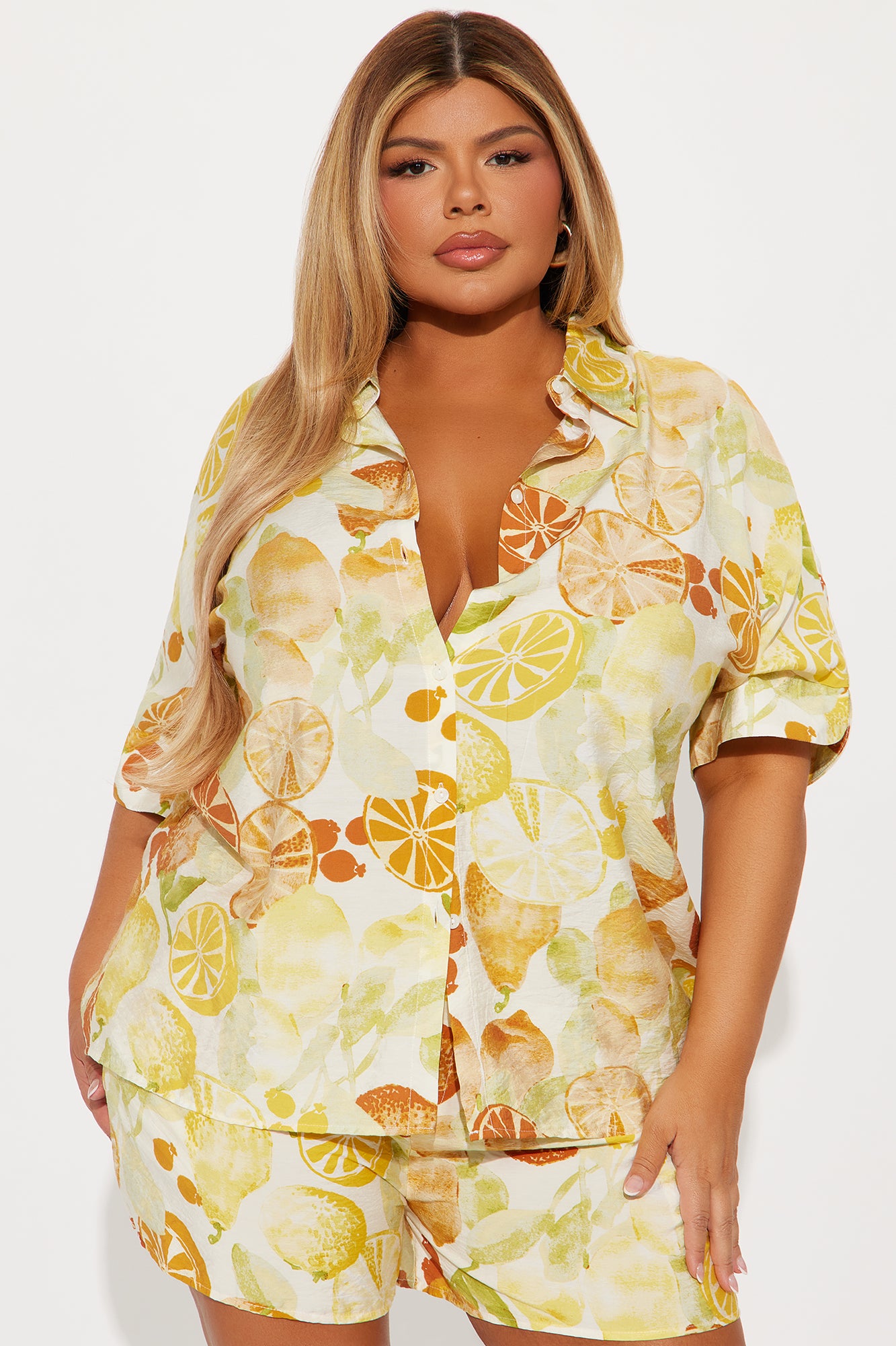 Citrus Charm Short Set - Yellow/combo - Image 5