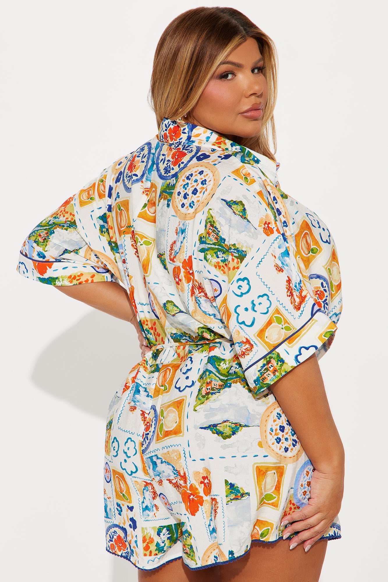 Island Vibes 2 Piece Romper Set - White/combo - Image 6