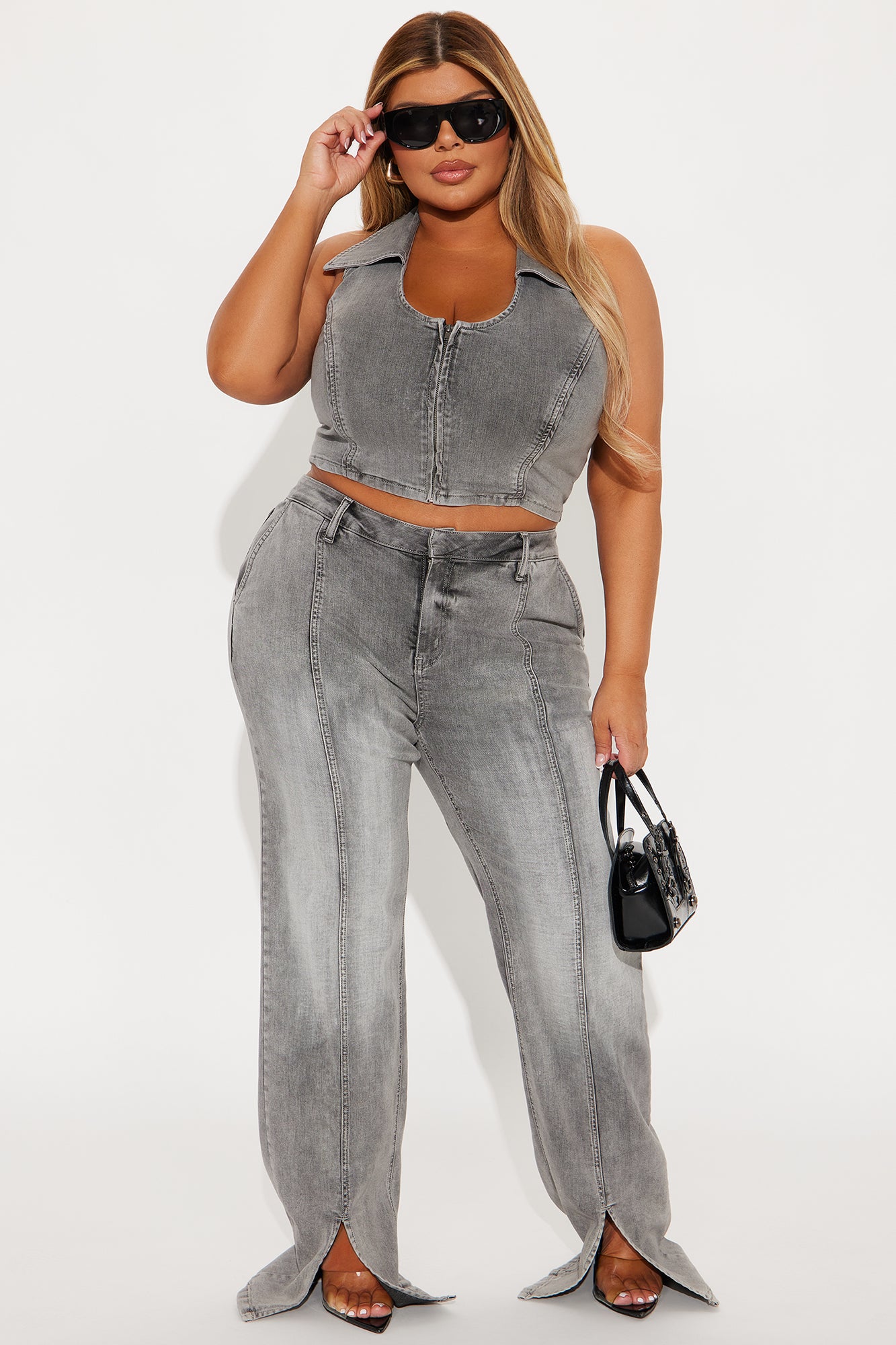 Stassi Denim Pant Set - Acid Wash - Image 4