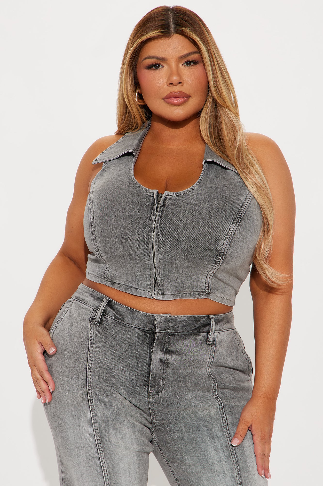 Stassi Denim Pant Set - Acid Wash - Image 5
