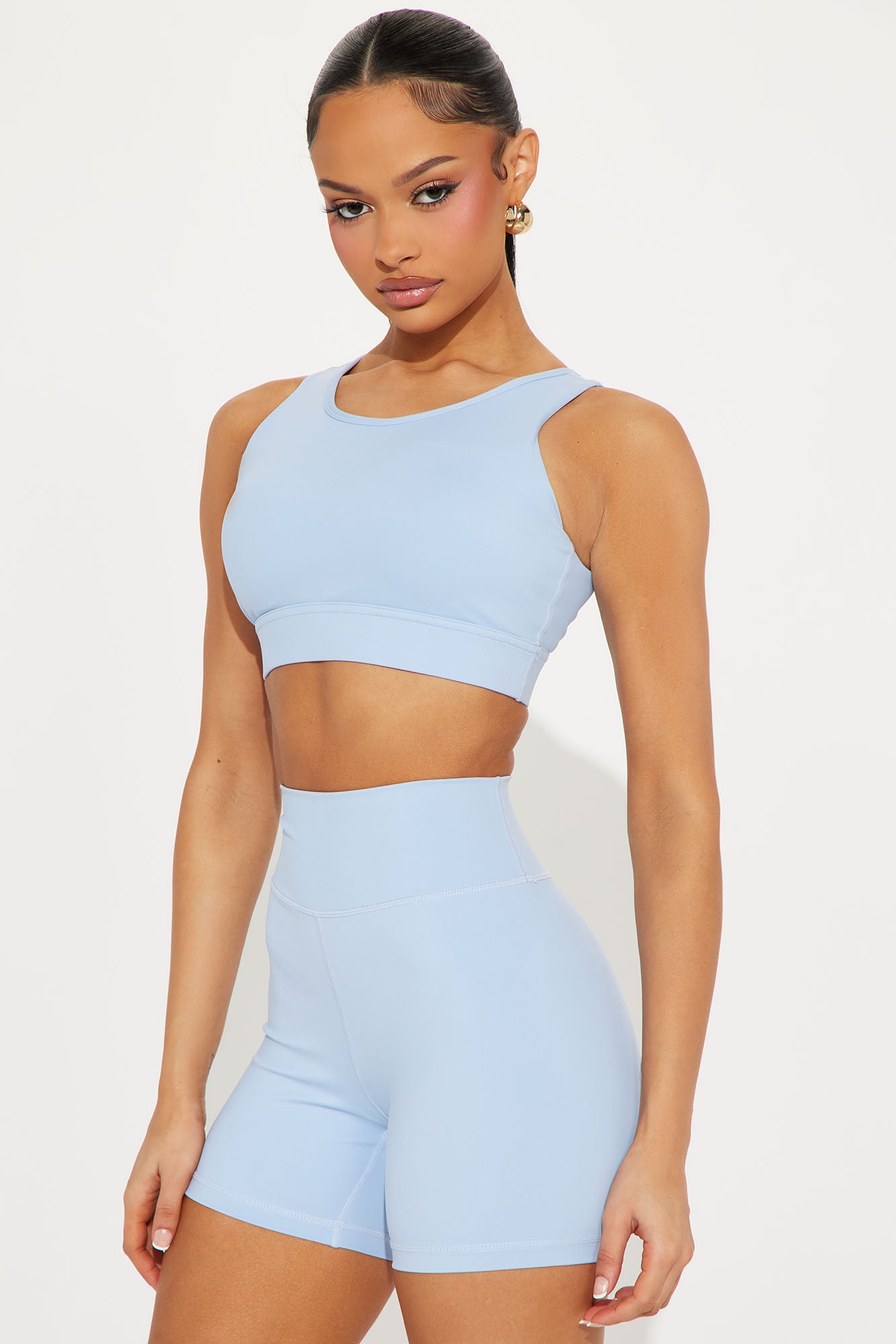 Stay Disciplined Active Short Set - Light Blue - Image 3