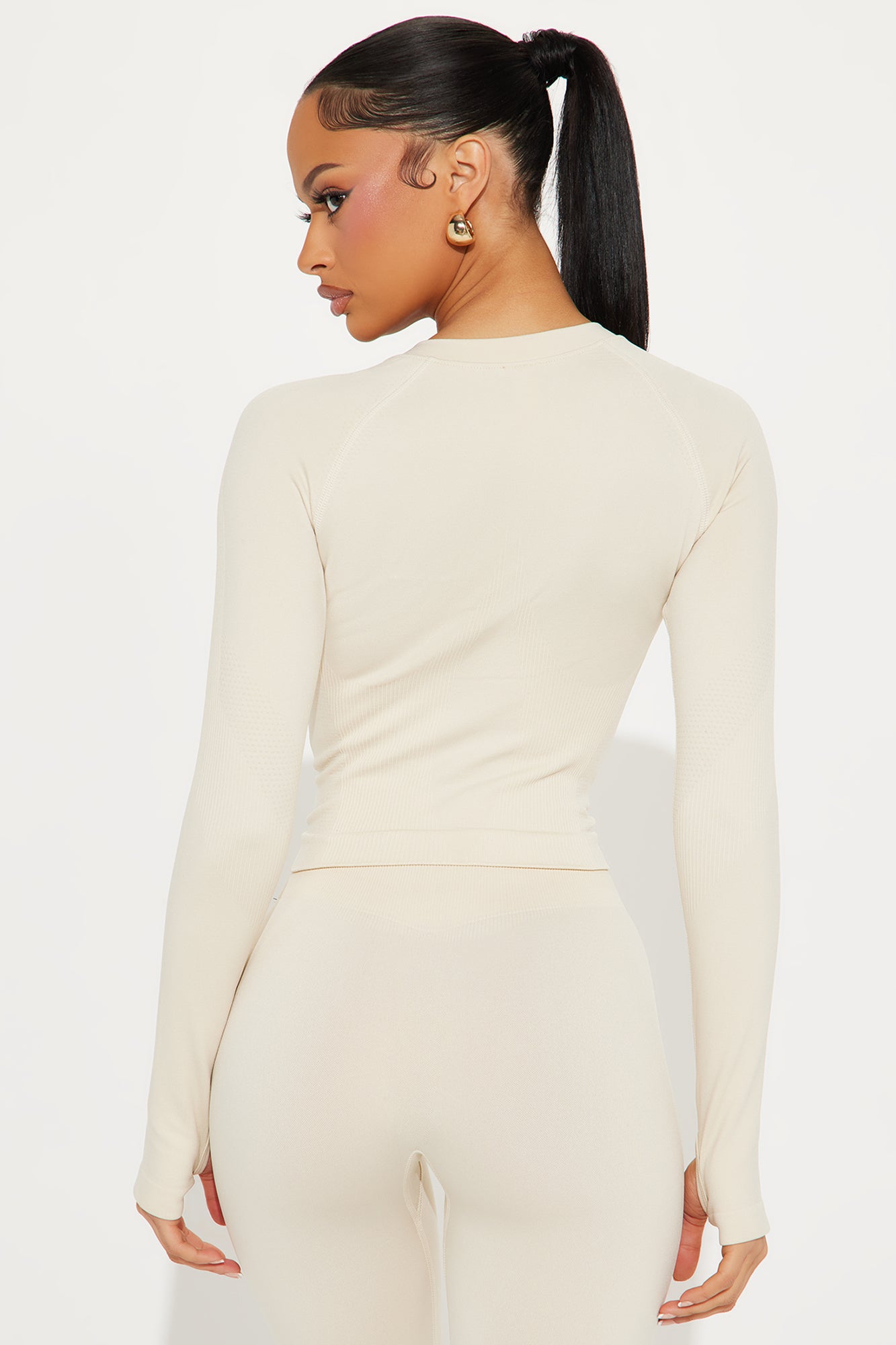 Smooth Sculpt Seamless Active Jacket - Cream - Image 5