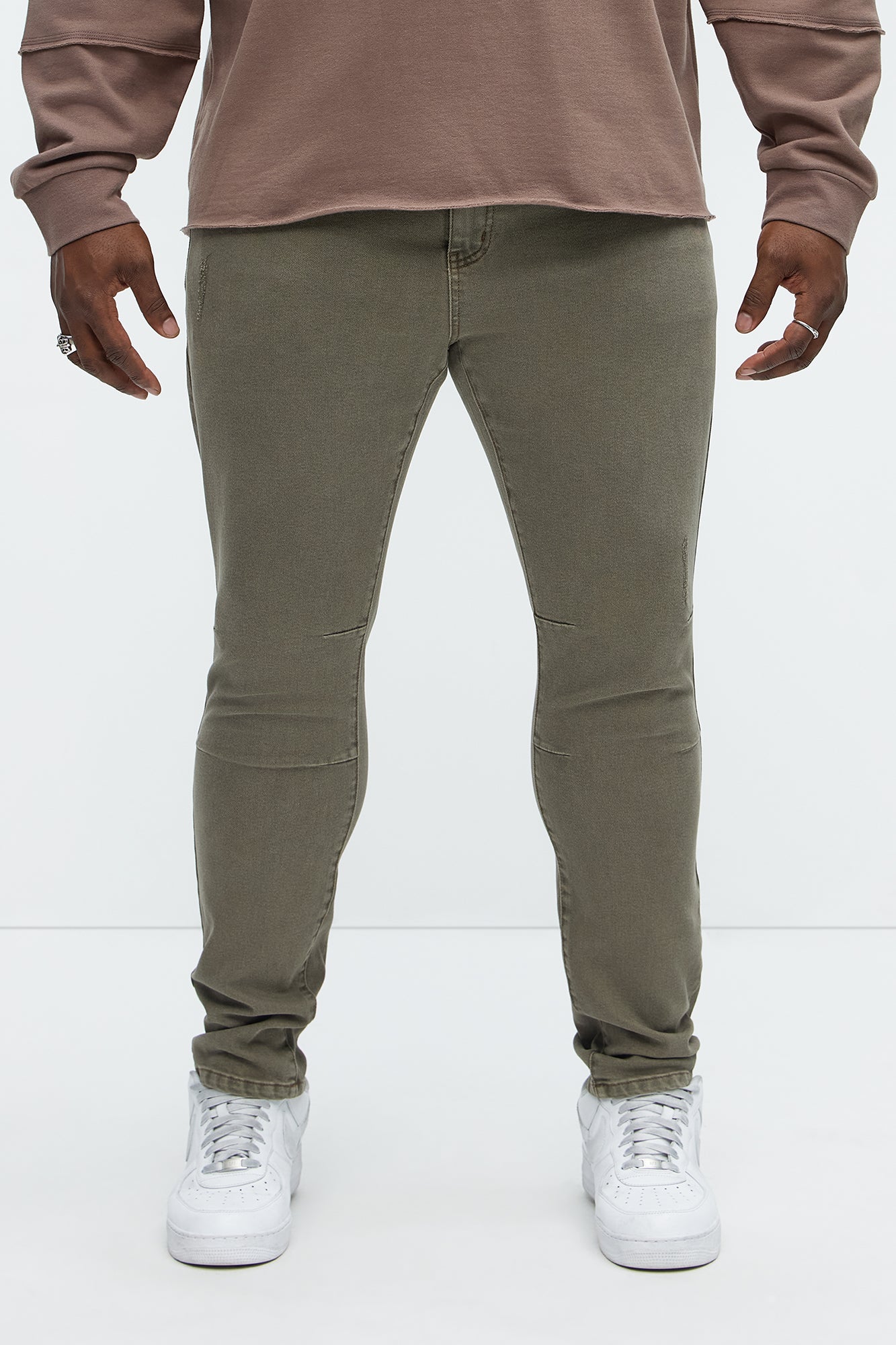 Get Clever Skinny Jeans - Brown - Image 6
