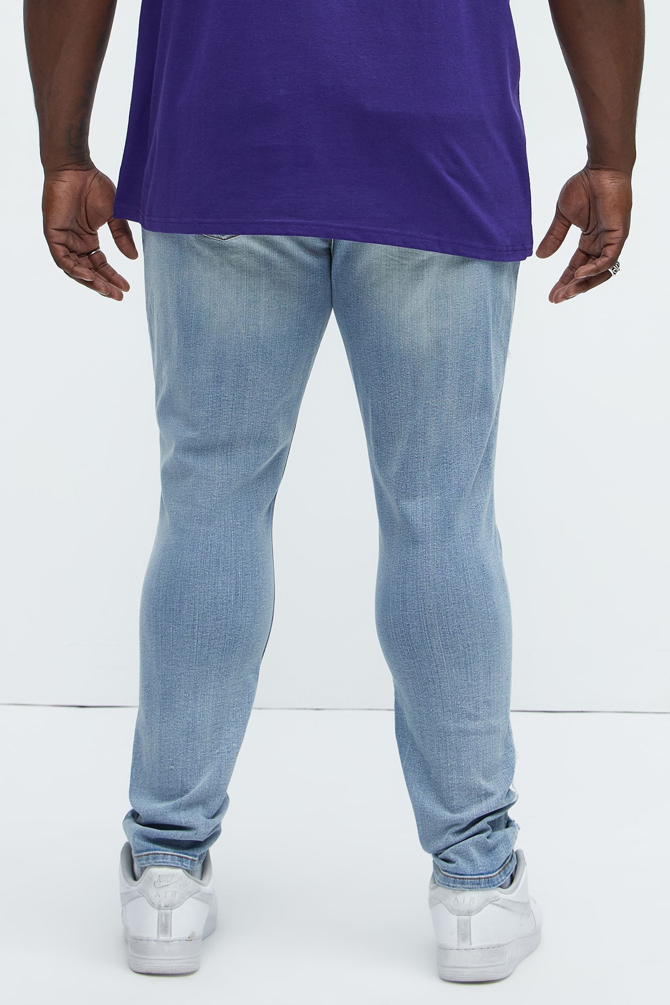 Through It Ripped Skinny Jeans - Vintage Blue Wash - Image 8