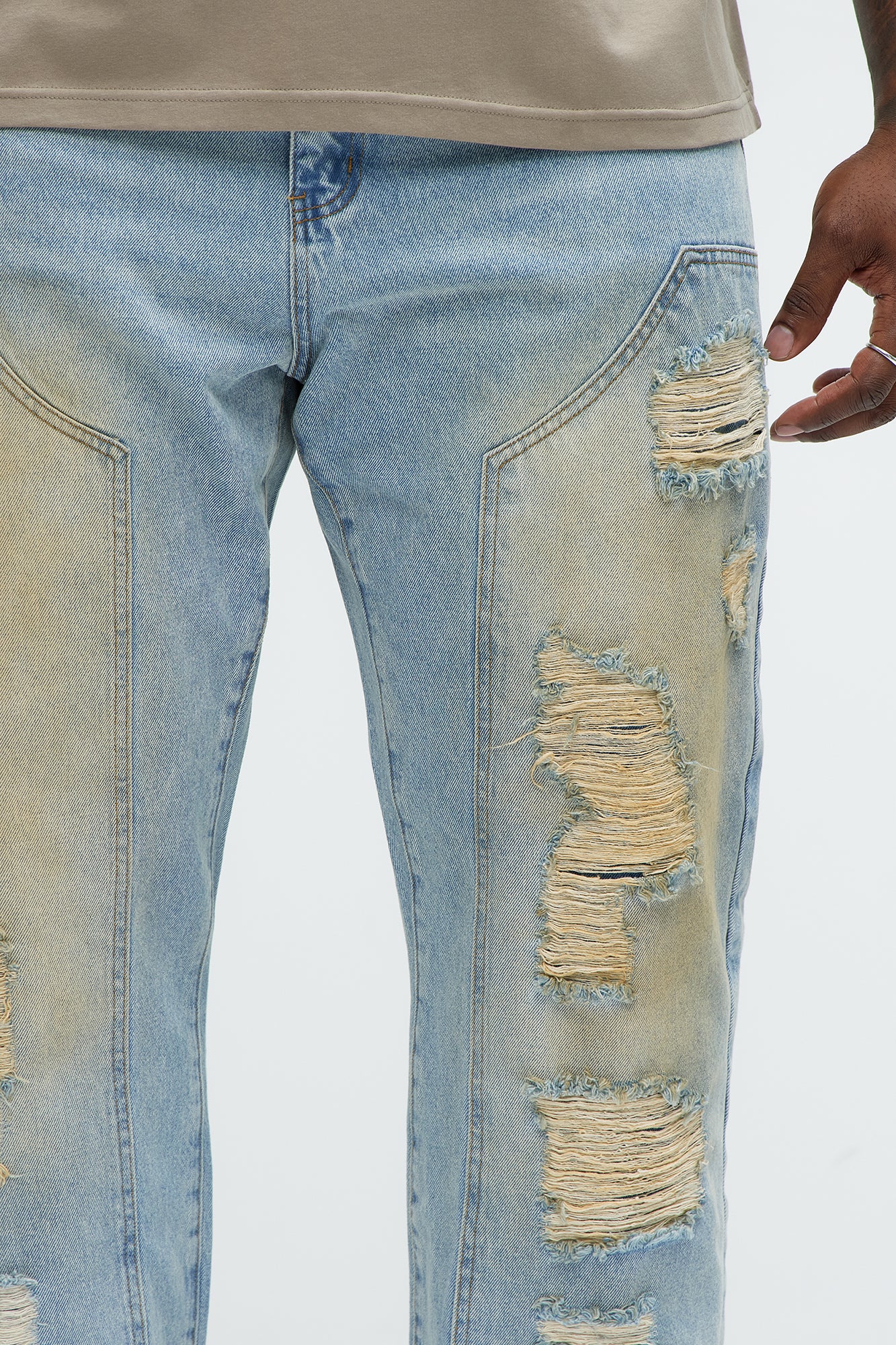 Walk It Carpenter Distressed Straight Jeans - Vintage Blue Wash - Image 9