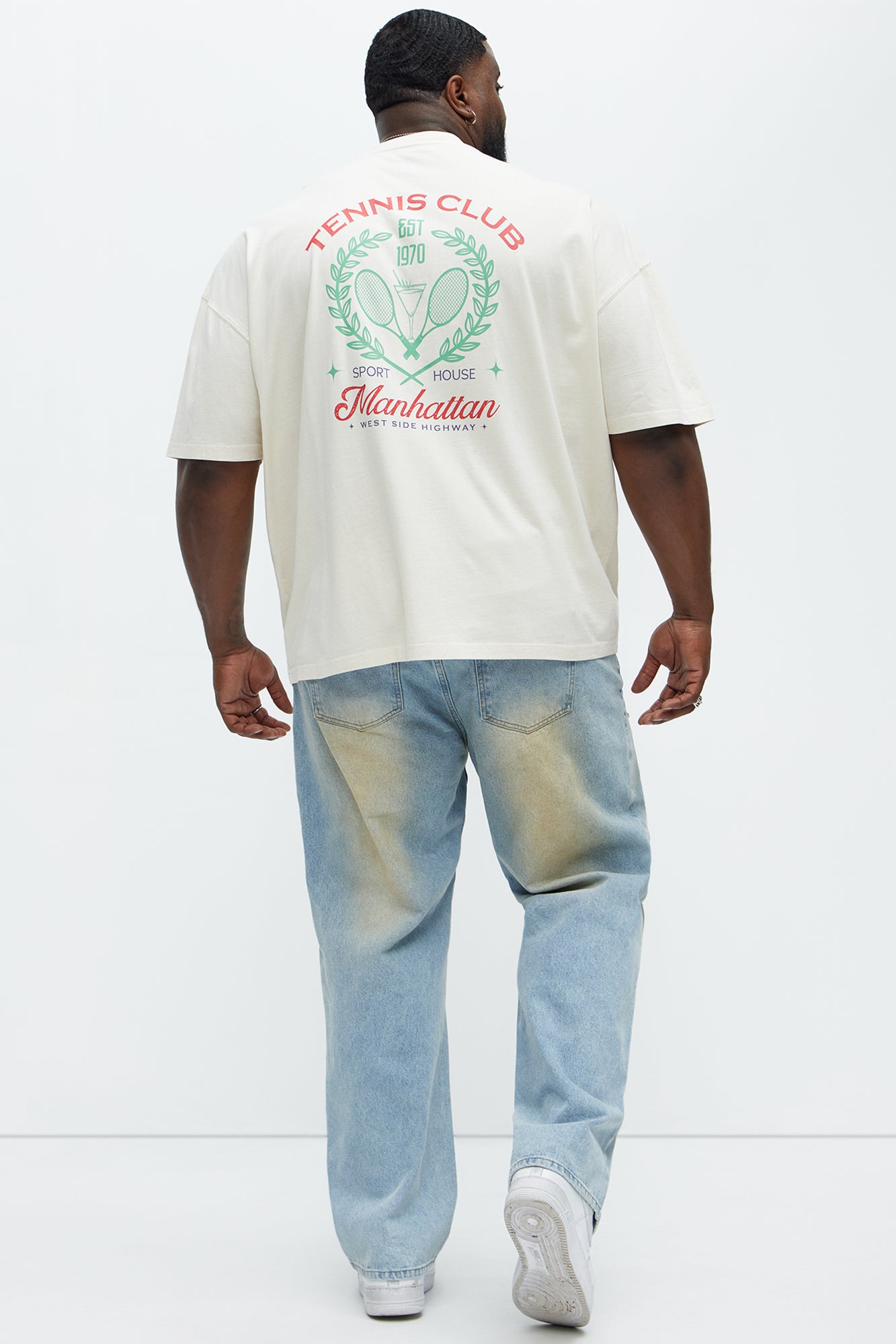 Tennis Club Manhattan Oversized Short Sleeve Tee - Cream - Image 10