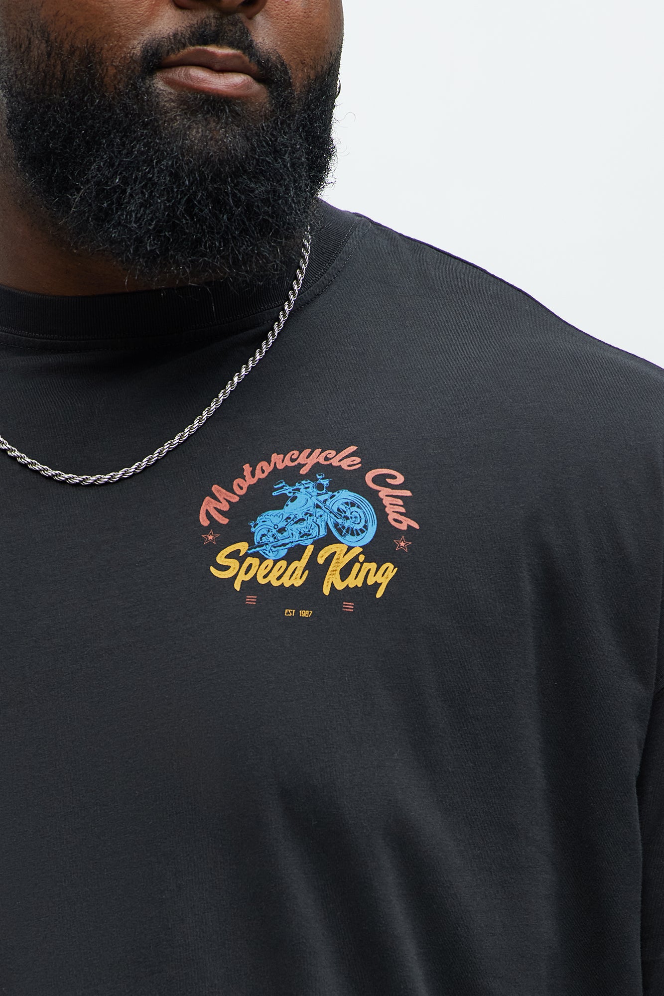 Motorcycle Club Speed King Oversized Short Sleeve Tee - Black - Image 7