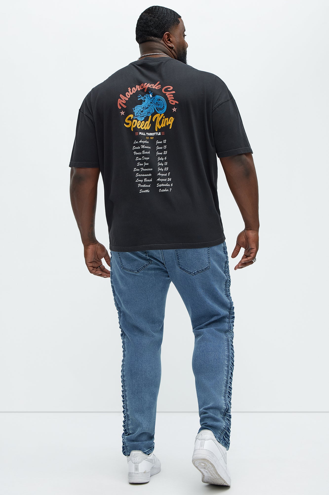 Motorcycle Club Speed King Oversized Short Sleeve Tee - Black - Image 9