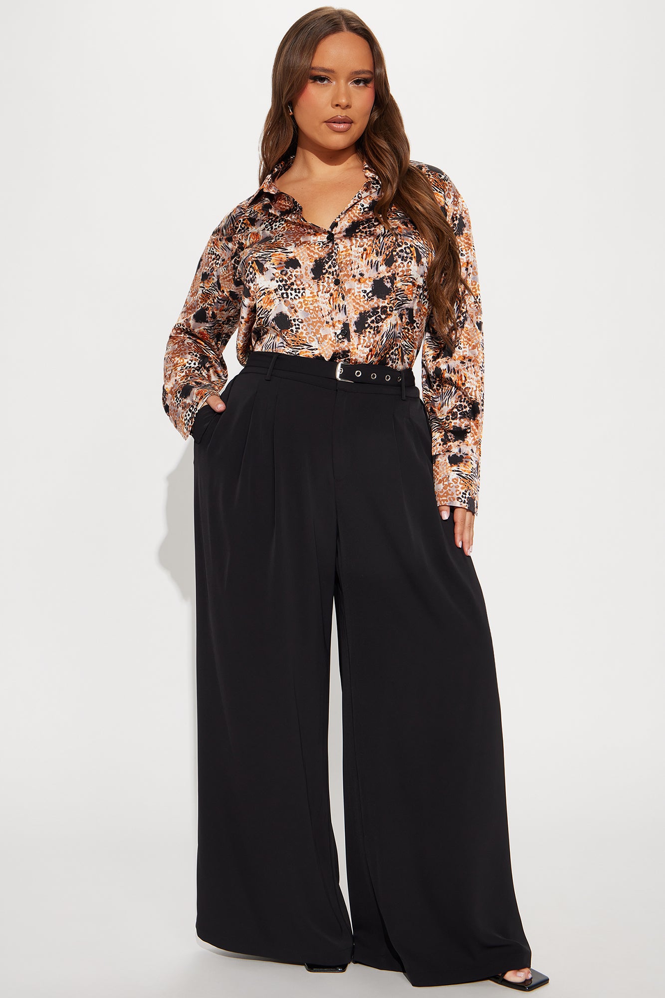 Wild Aura Satin Shirt - Brown/combo - Image 5