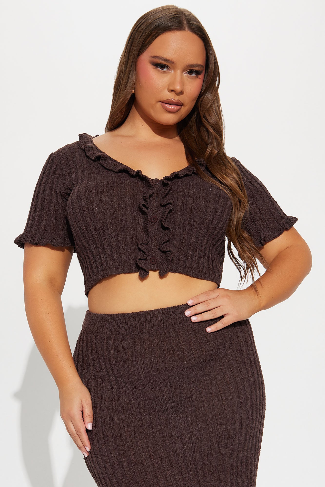 Brunch Mimosas Midi Skirt Set - Chocolate - Image 5