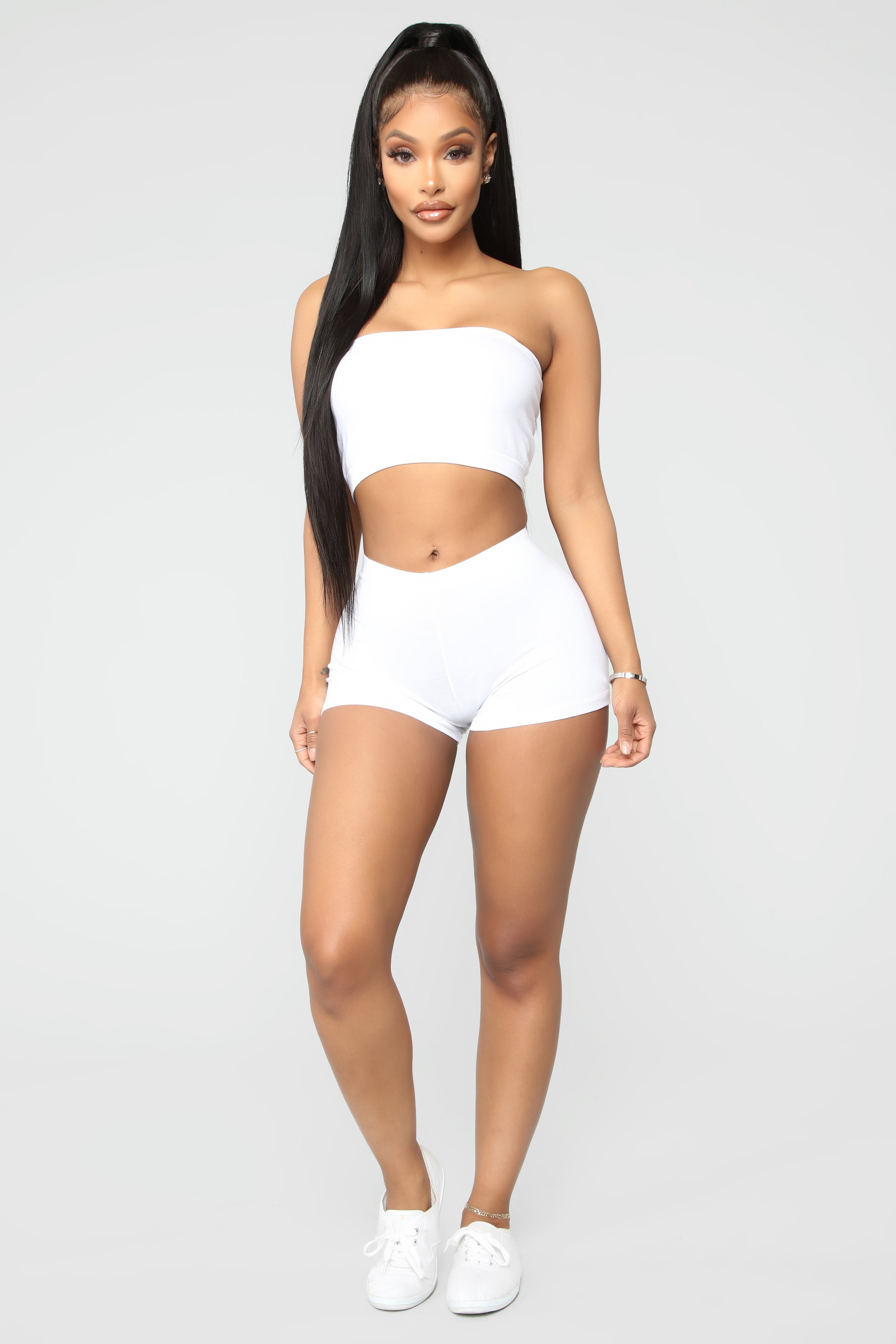 Plain Jane Mini Shorts - White - Image 6