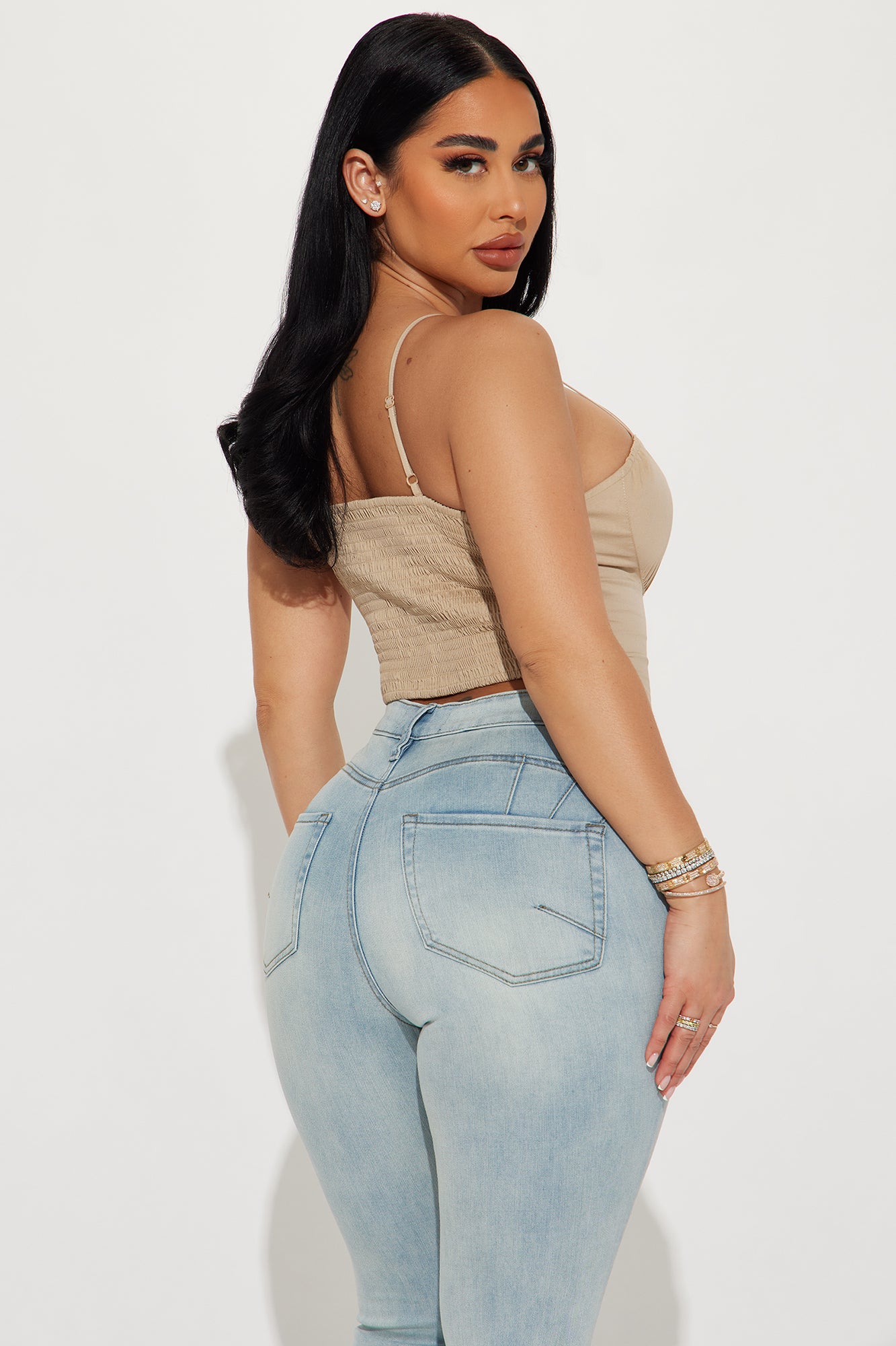 Araya Poplin Corset Top - Sand - Image 3
