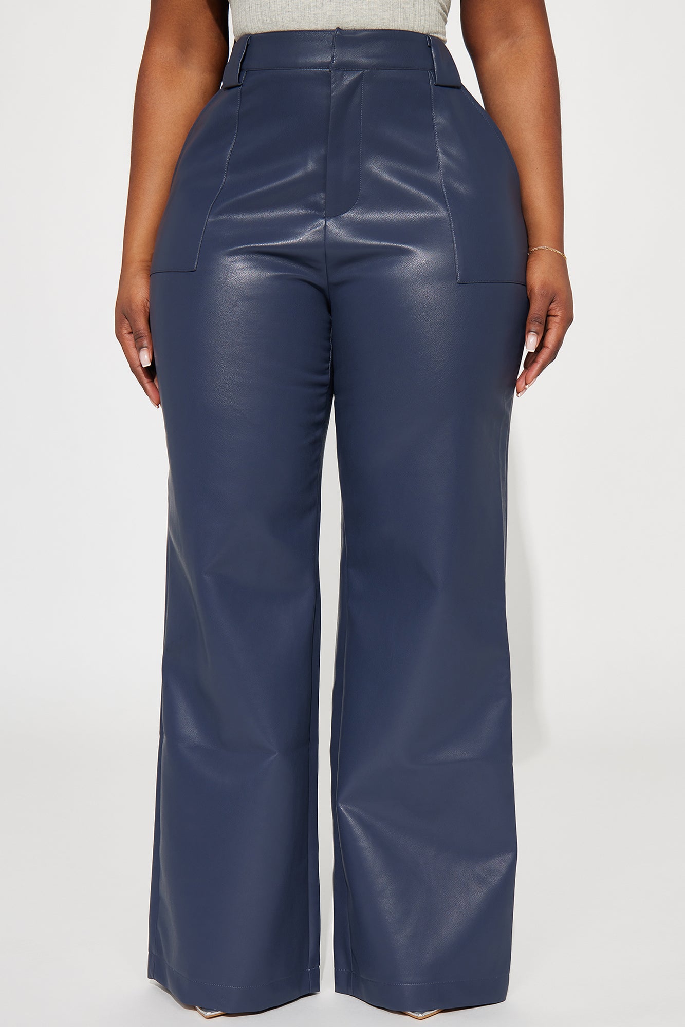 Tailored For You Faux Leather Pant - Navy - Image 5