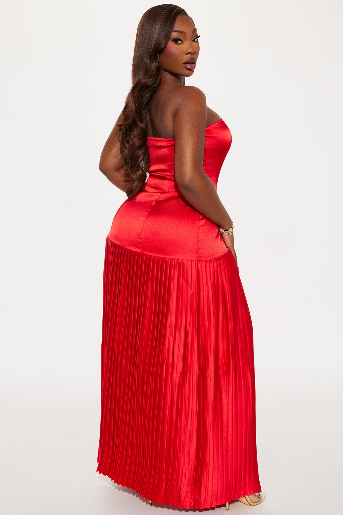 Lust For You Satin Maxi Dress - Red - Image 6