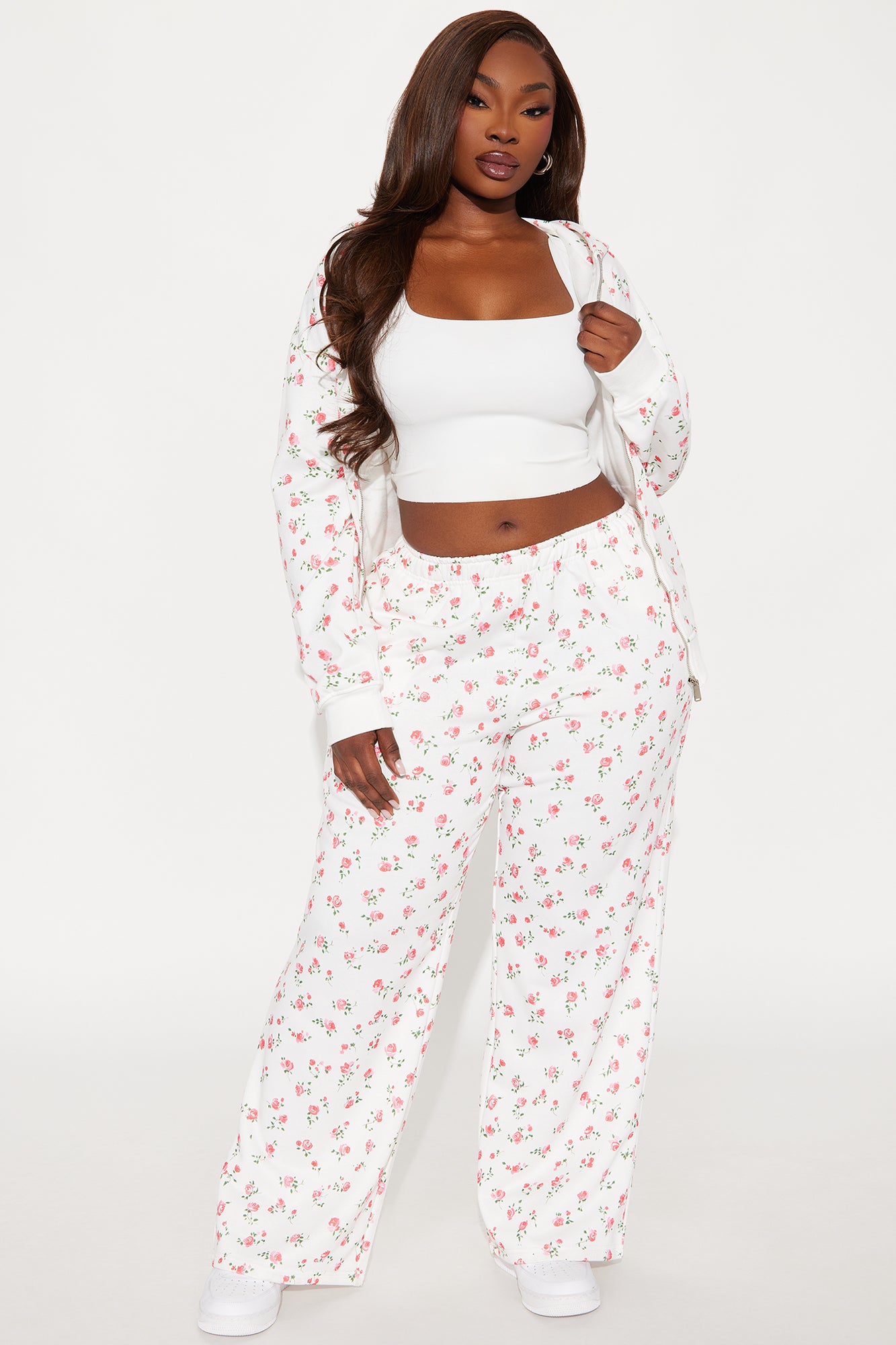 Fiona Ditsy Floral Pant Set - White/combo - Image 5
