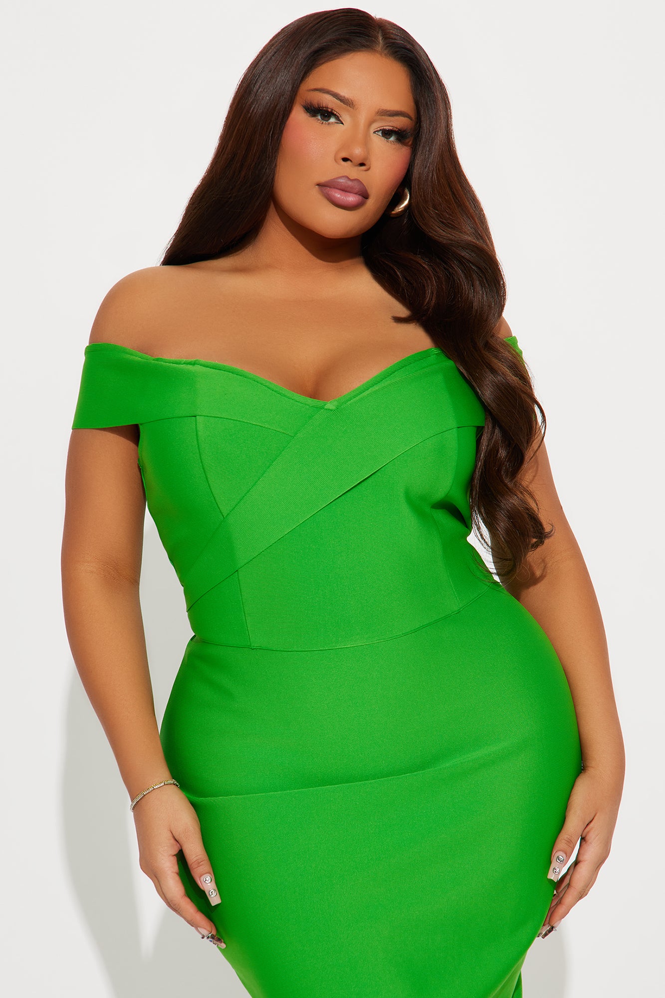 Amy Bandage Midi Dress - Kelly Green - Image 5