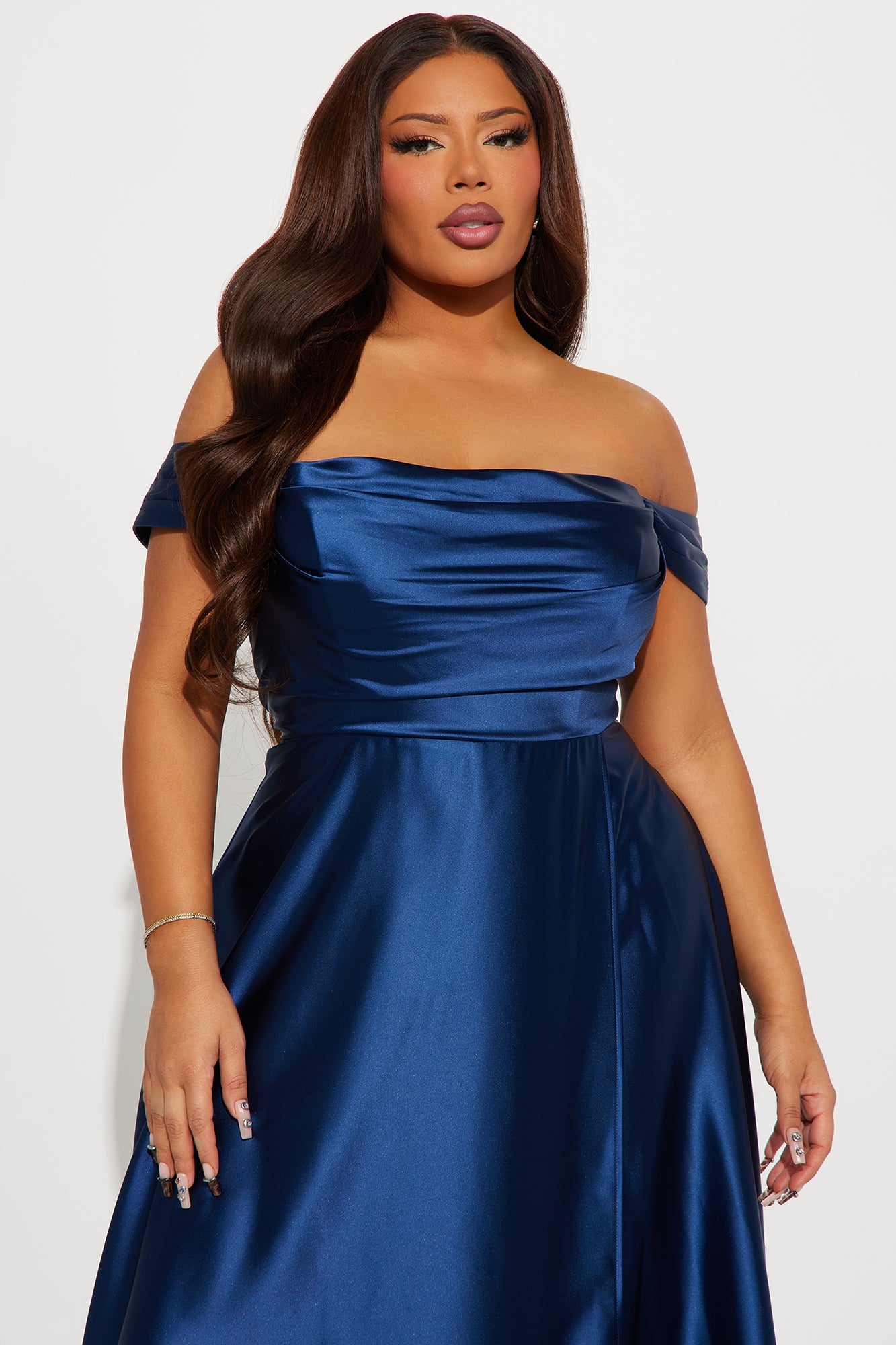 Rosalee Satin Gown - Navy - Image 5