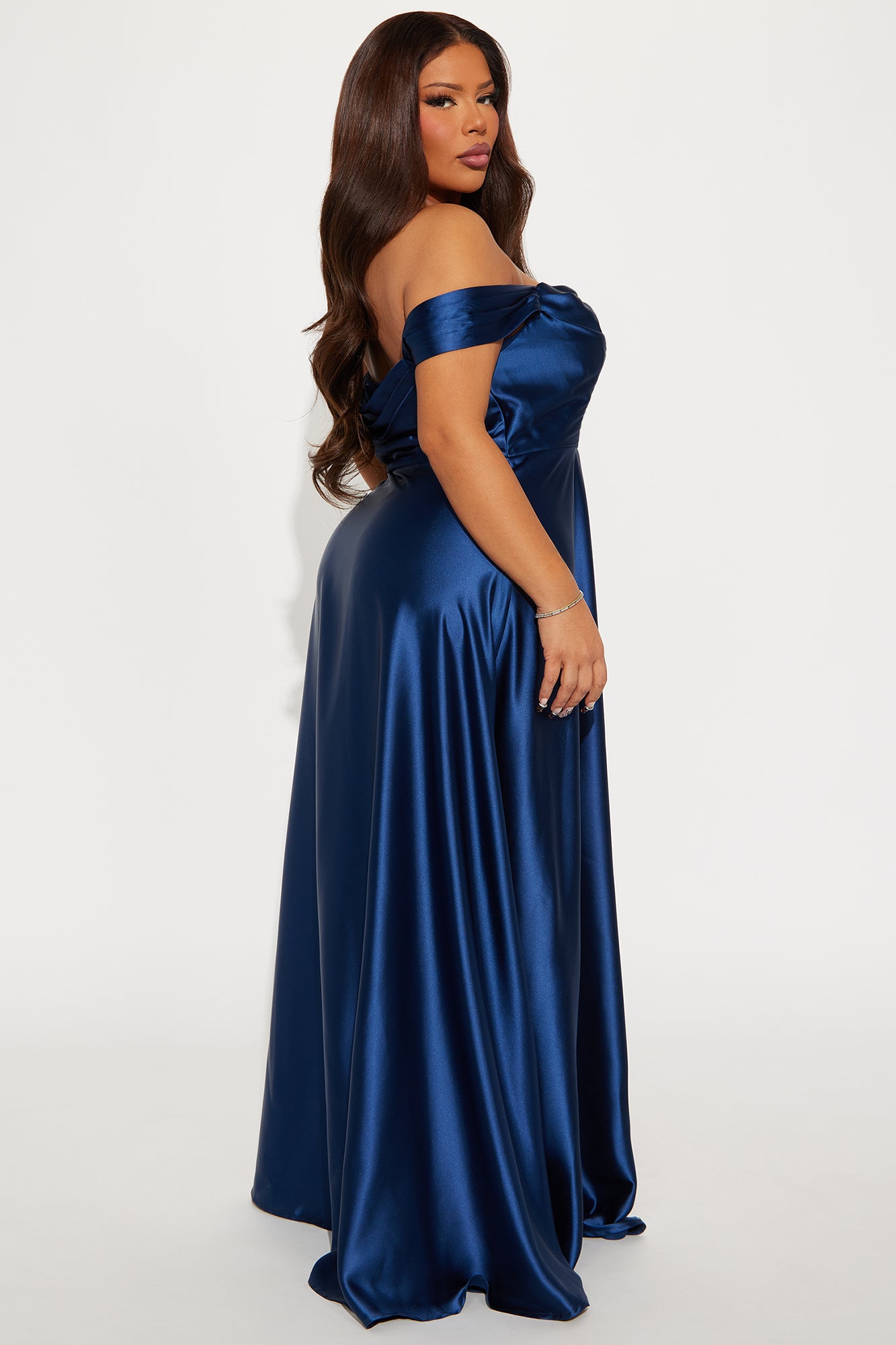 Rosalee Satin Gown - Navy - Image 6