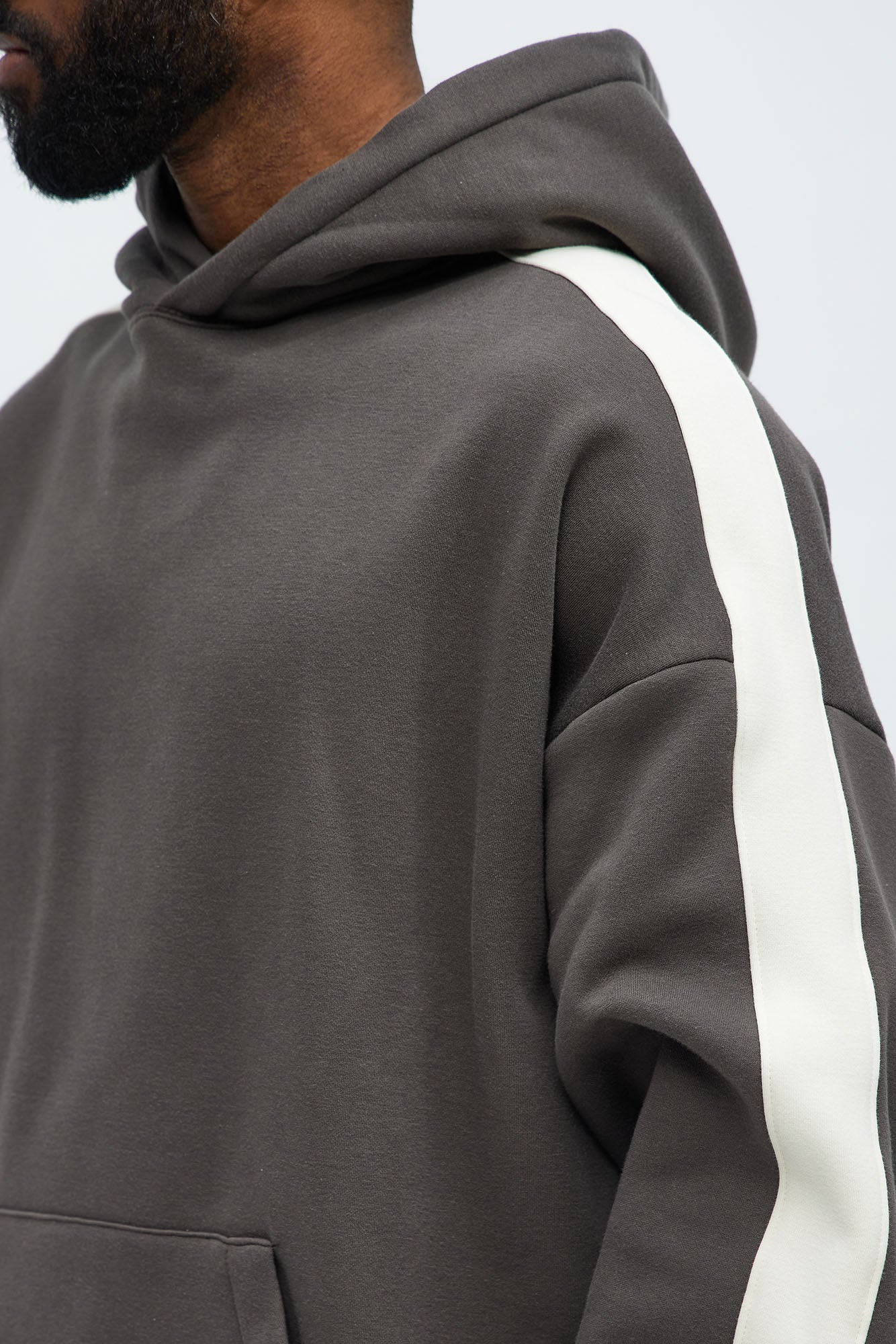 Tyson Heavyweight Oversized Striped Hoodie - Olive - Image 3
