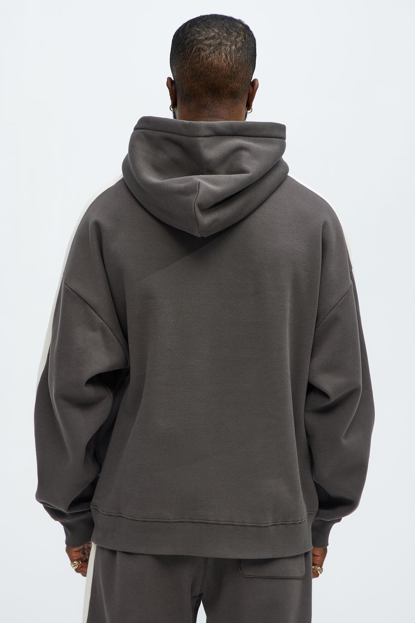 Tyson Heavyweight Oversized Striped Hoodie - Olive - Image 4