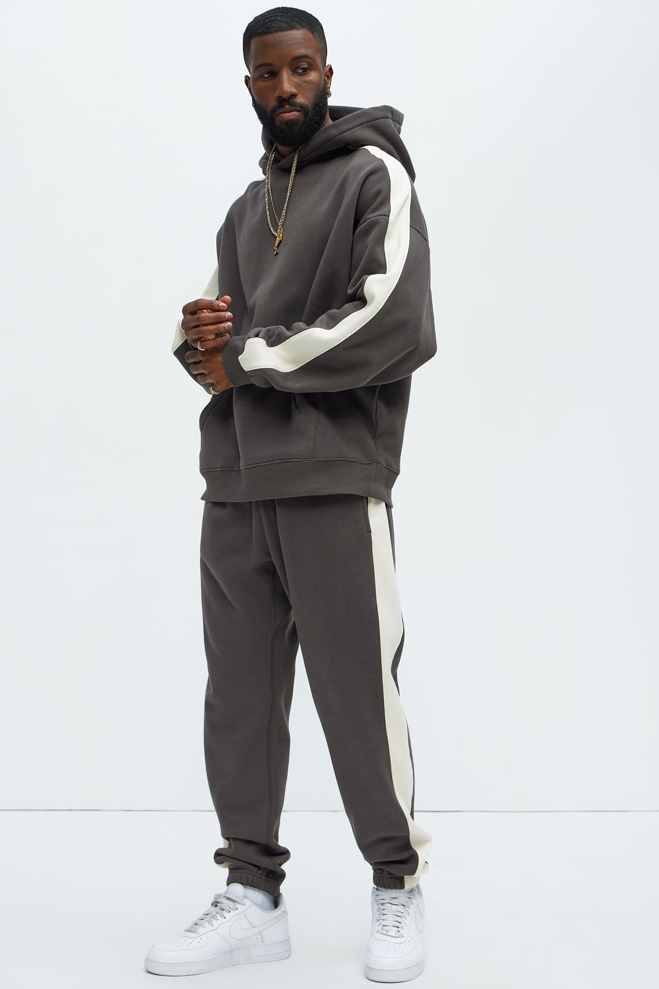 Tyson Heavyweight Striped Jogger - Olive - Image 3