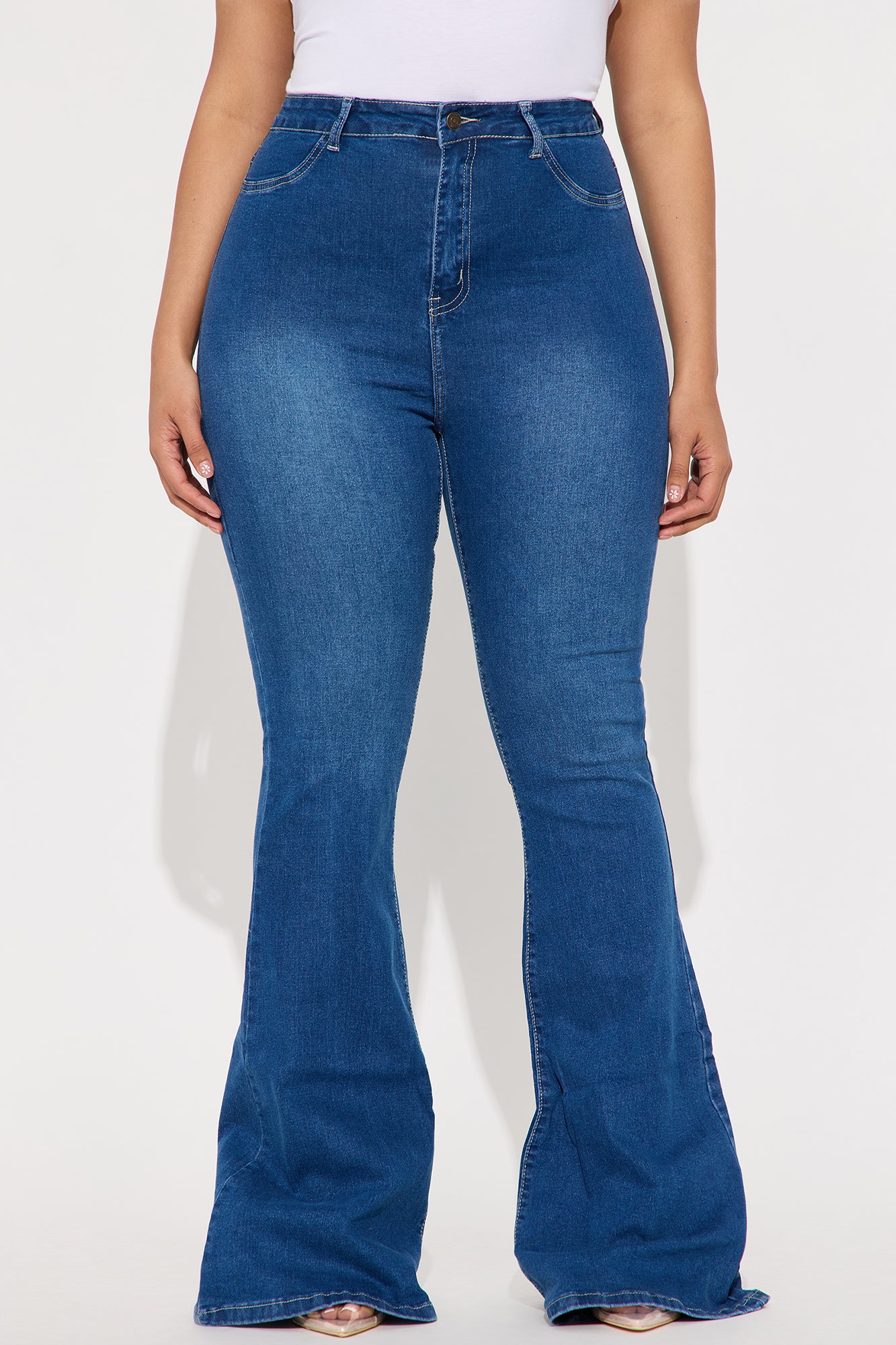Coastal High Rise Flare Jeans - Medium Wash - Image 5