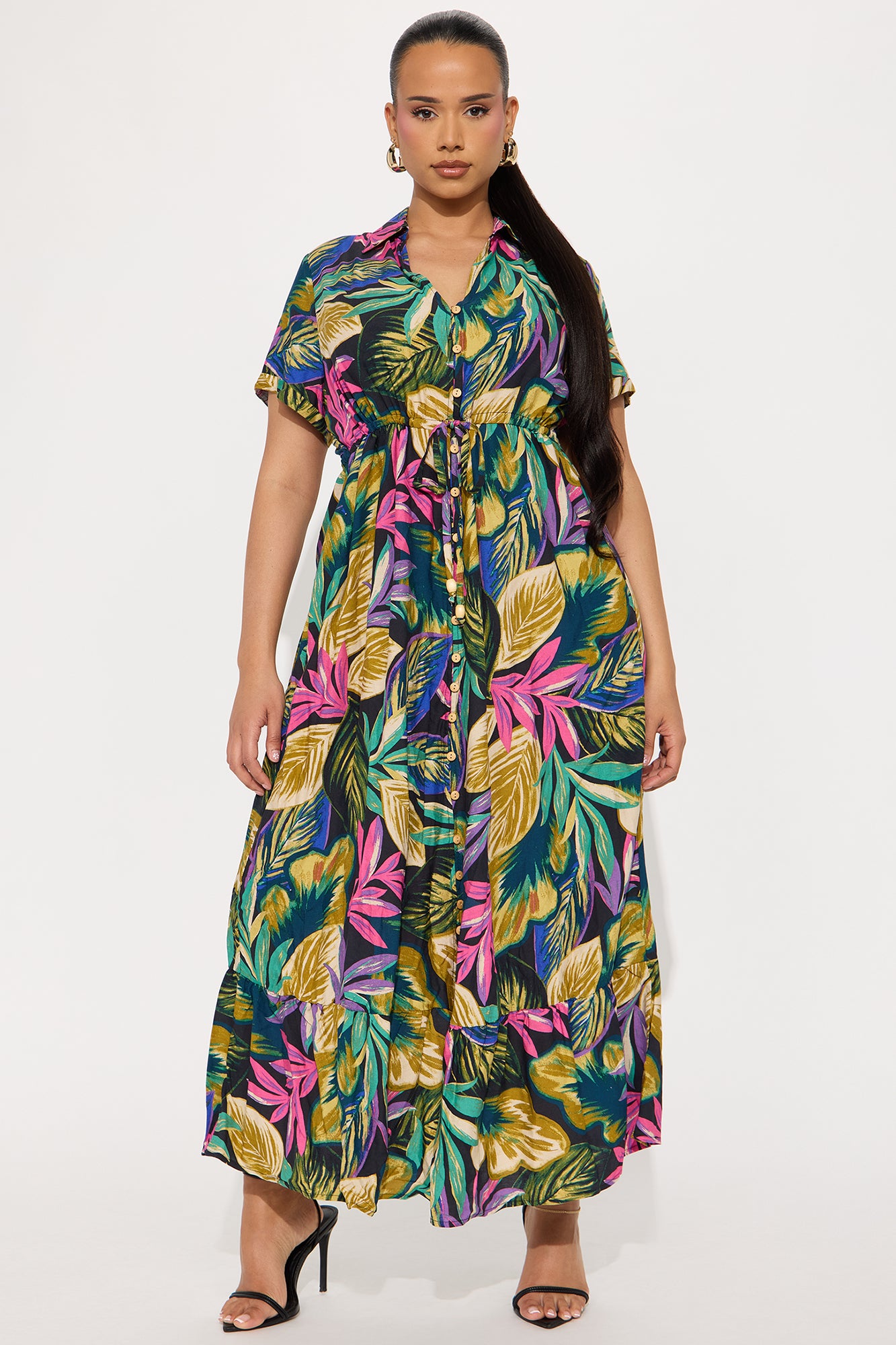 Blair Maxi Shirt Dress - Multi Color - Image 4