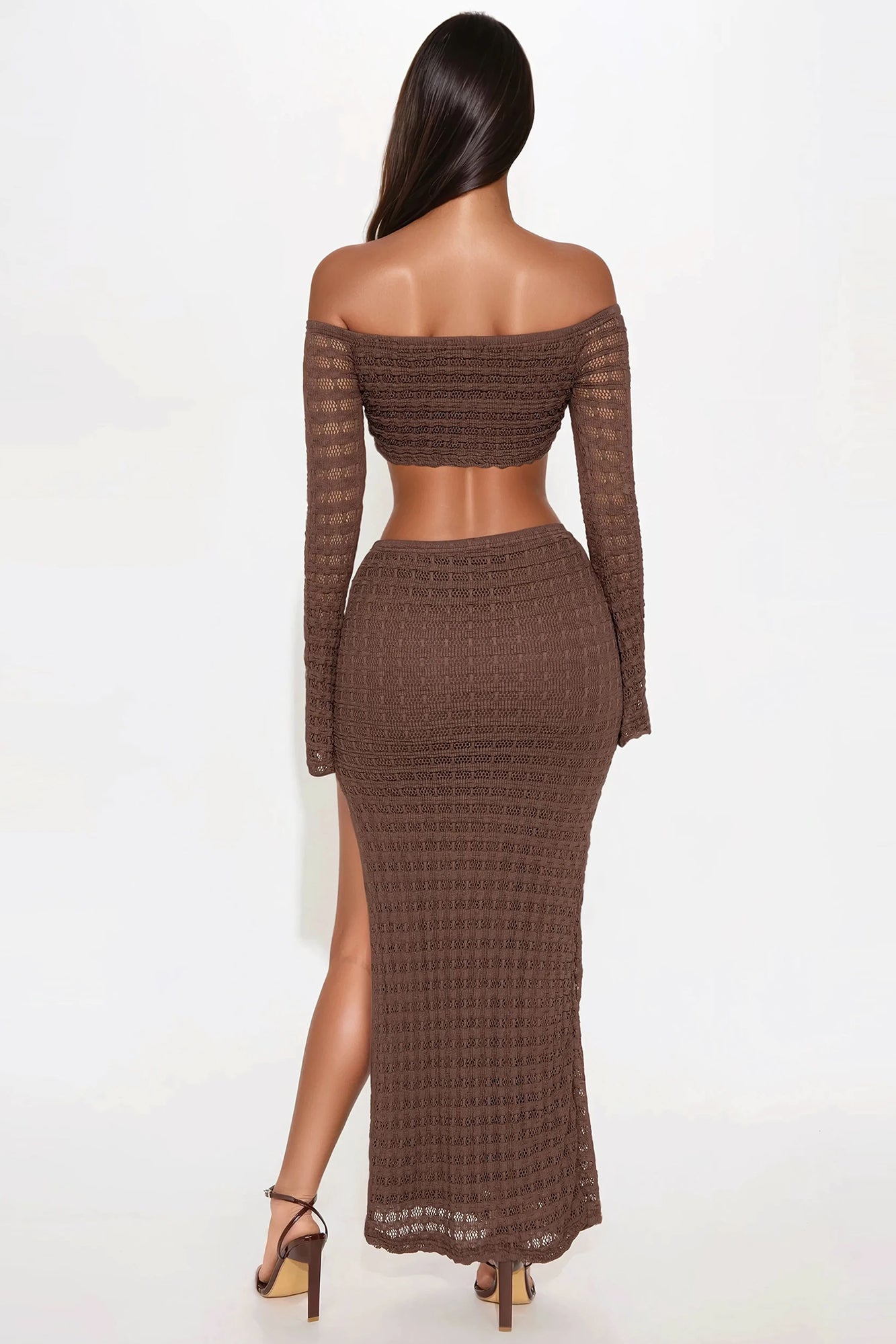 Orlette Crochet Maxi Dress - Chocolate - Image 3