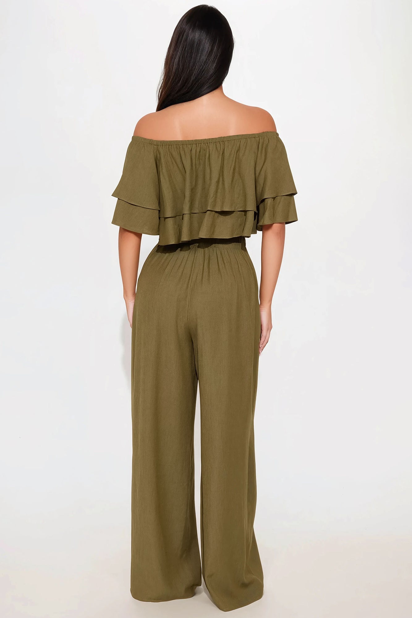 Lorraine Linen Pant Set - Olive - Image 3