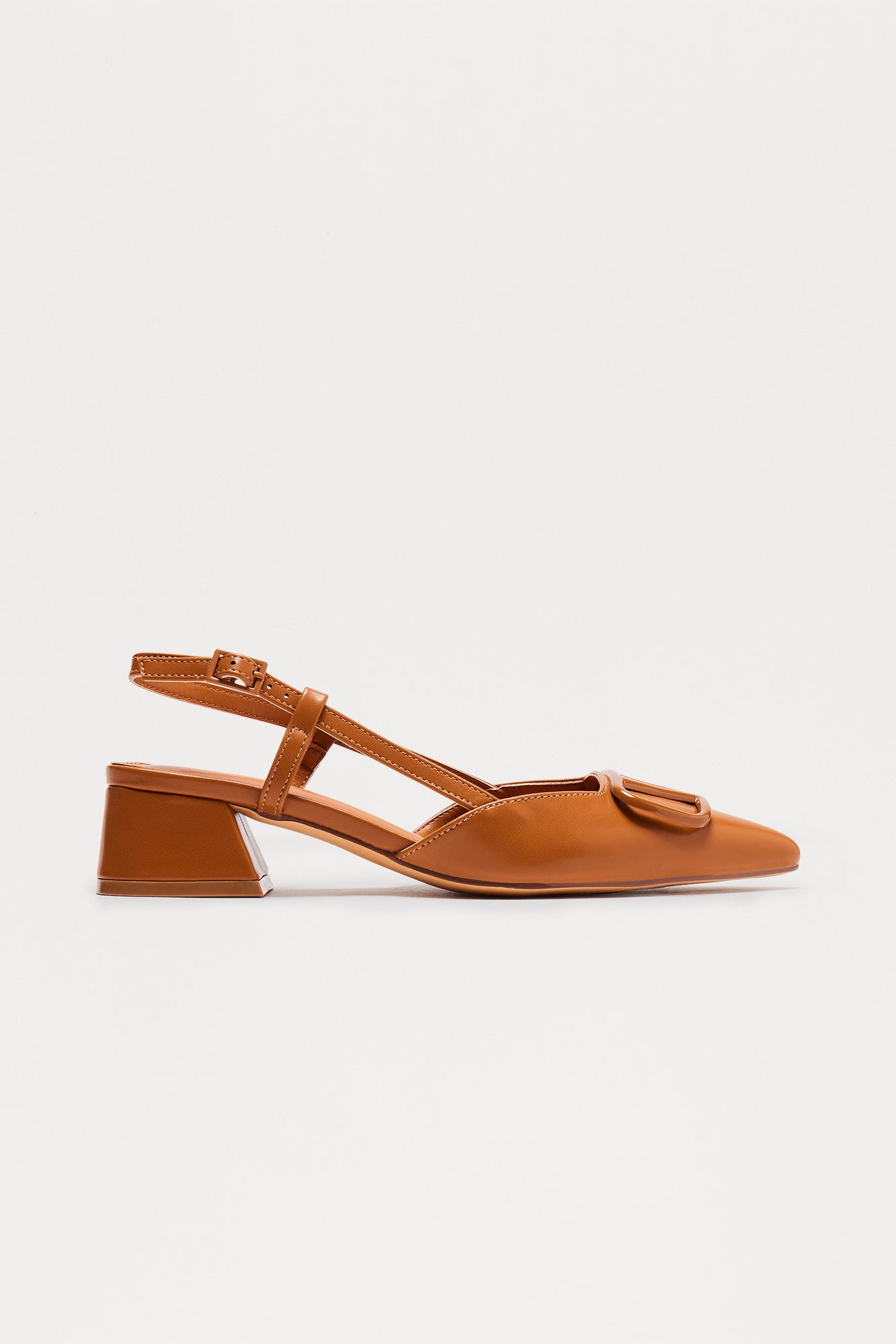 Clementine Slingback Kitten Heels - Camel - Image 3
