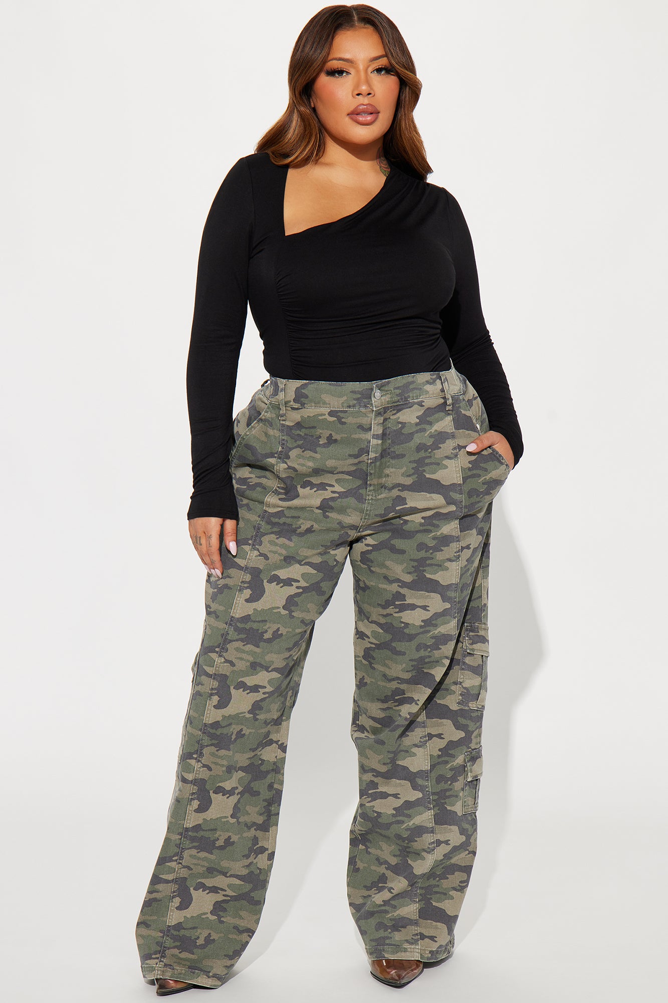 Berkely Washed Camo Cargo Pant - Olive/combo - Image 6