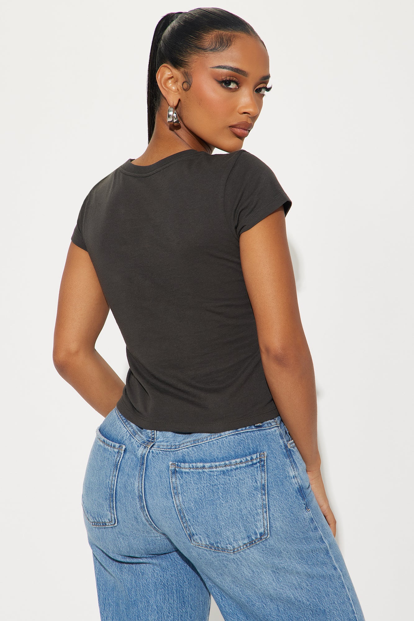 Bye Boys Strawberry Shortcake Baby Tee - Black - Image 4