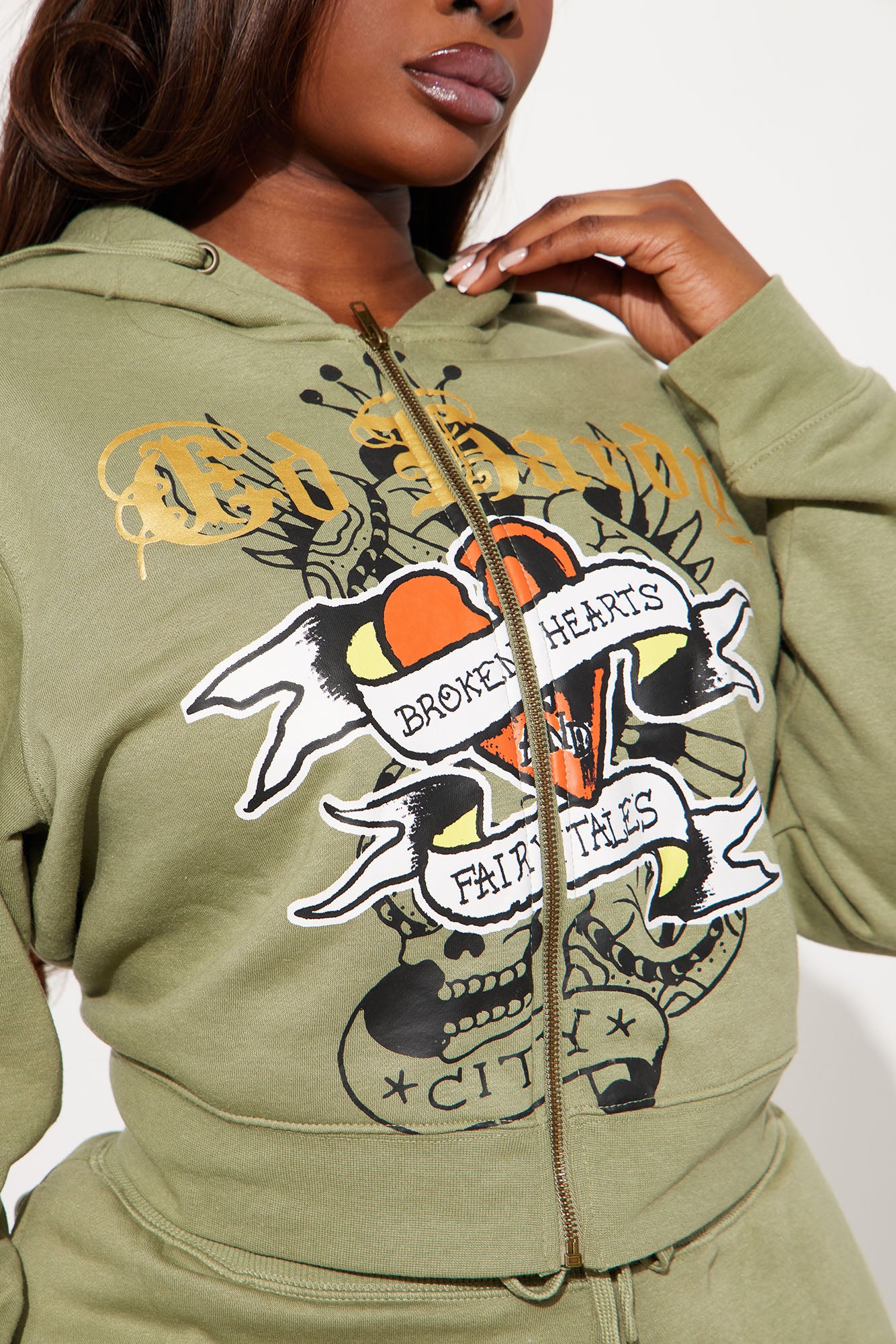 Ed Hardy Broken Hearts Short Set - Sage - Image 13