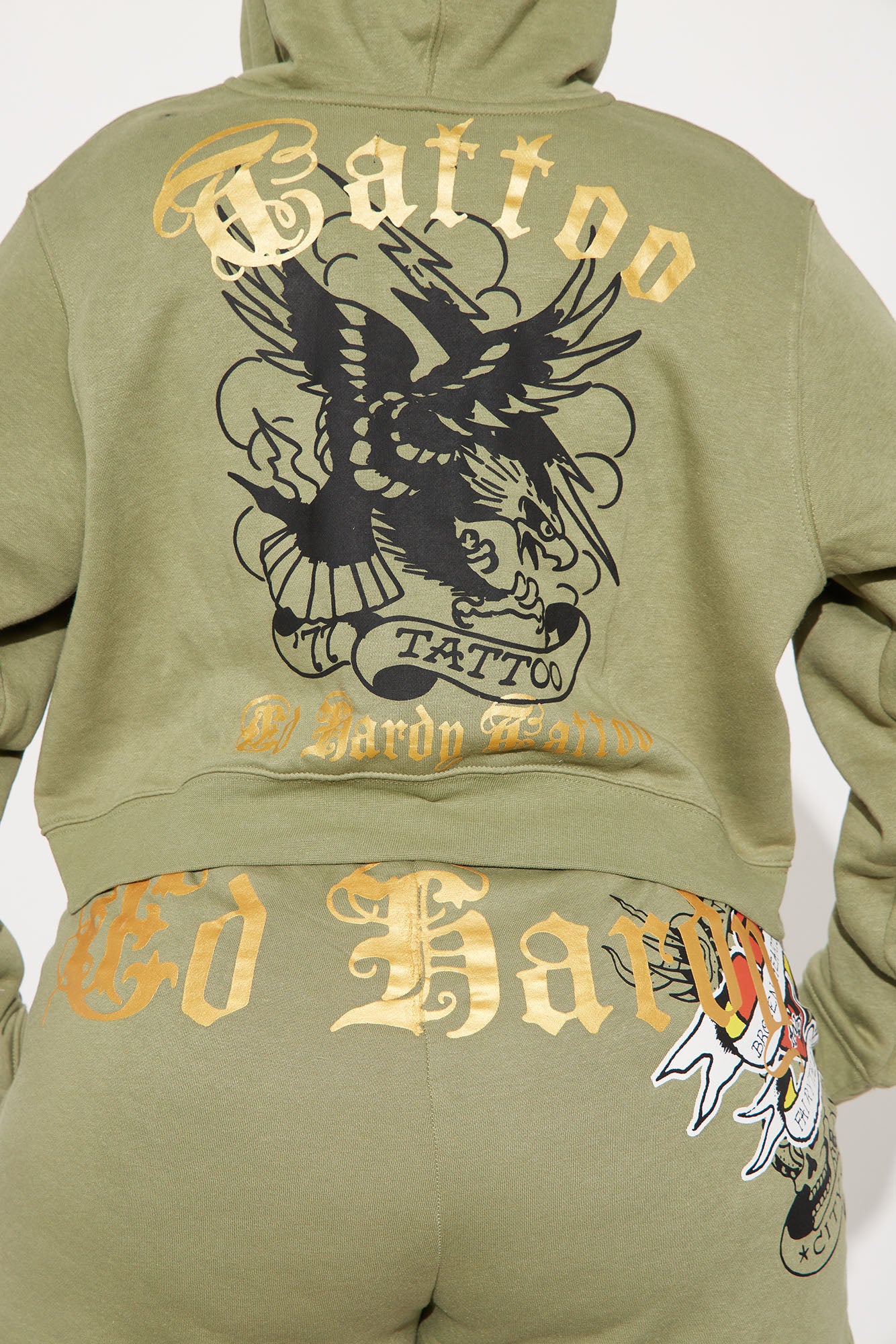 Ed Hardy Broken Hearts Short Set - Sage - Image 16