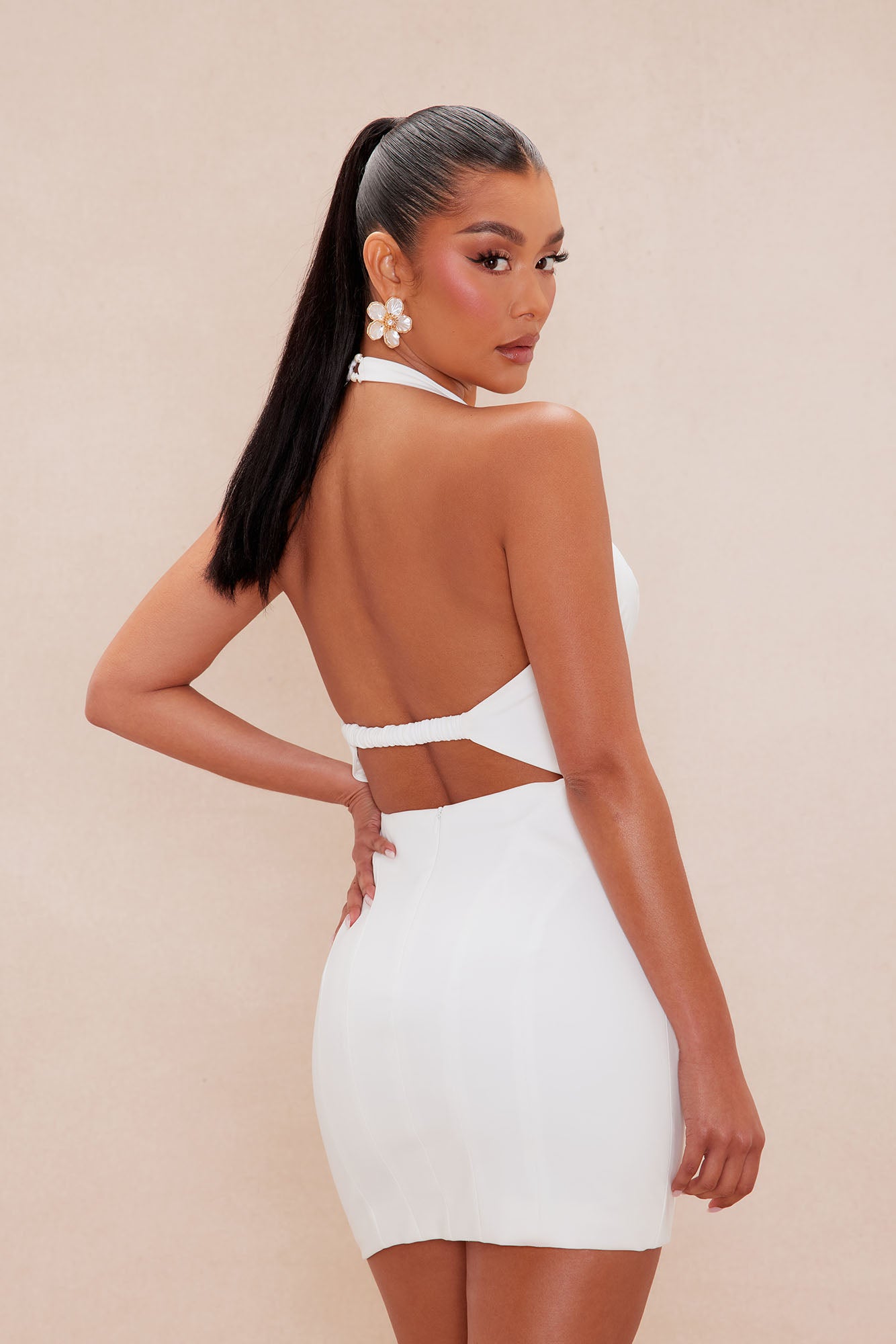 Sandra Mini Dress - White - Image 4